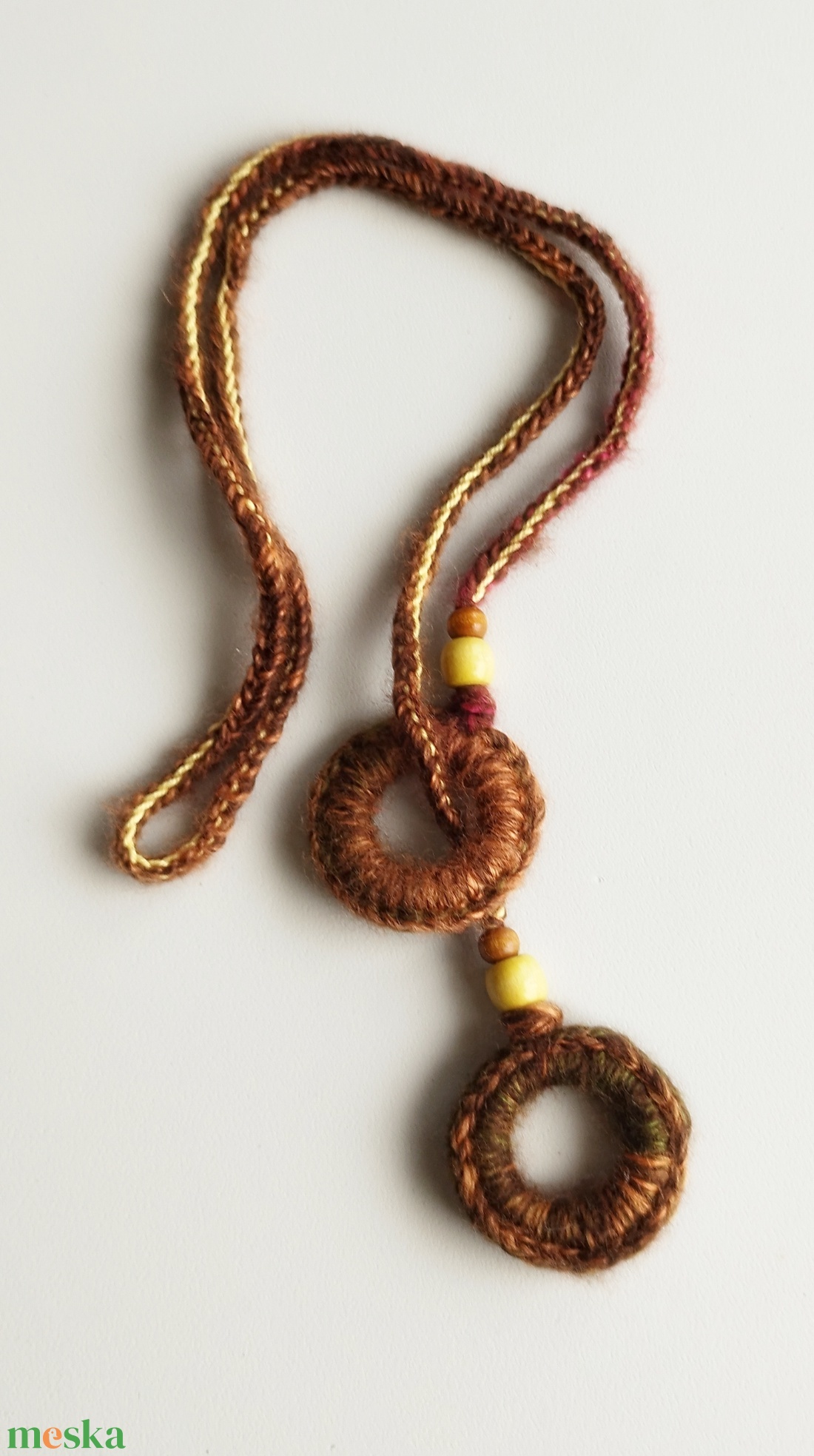 Horgolt nyaklánc  - ékszer - ékszerszett - Meska.hu