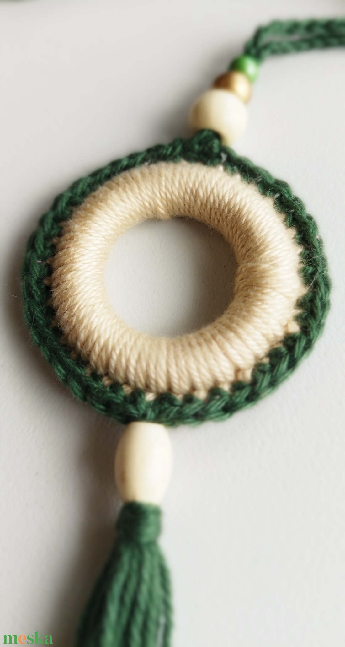 Horgolt nyaklánc  - ékszer - nyaklánc - bojtos nyaklánc - Meska.hu