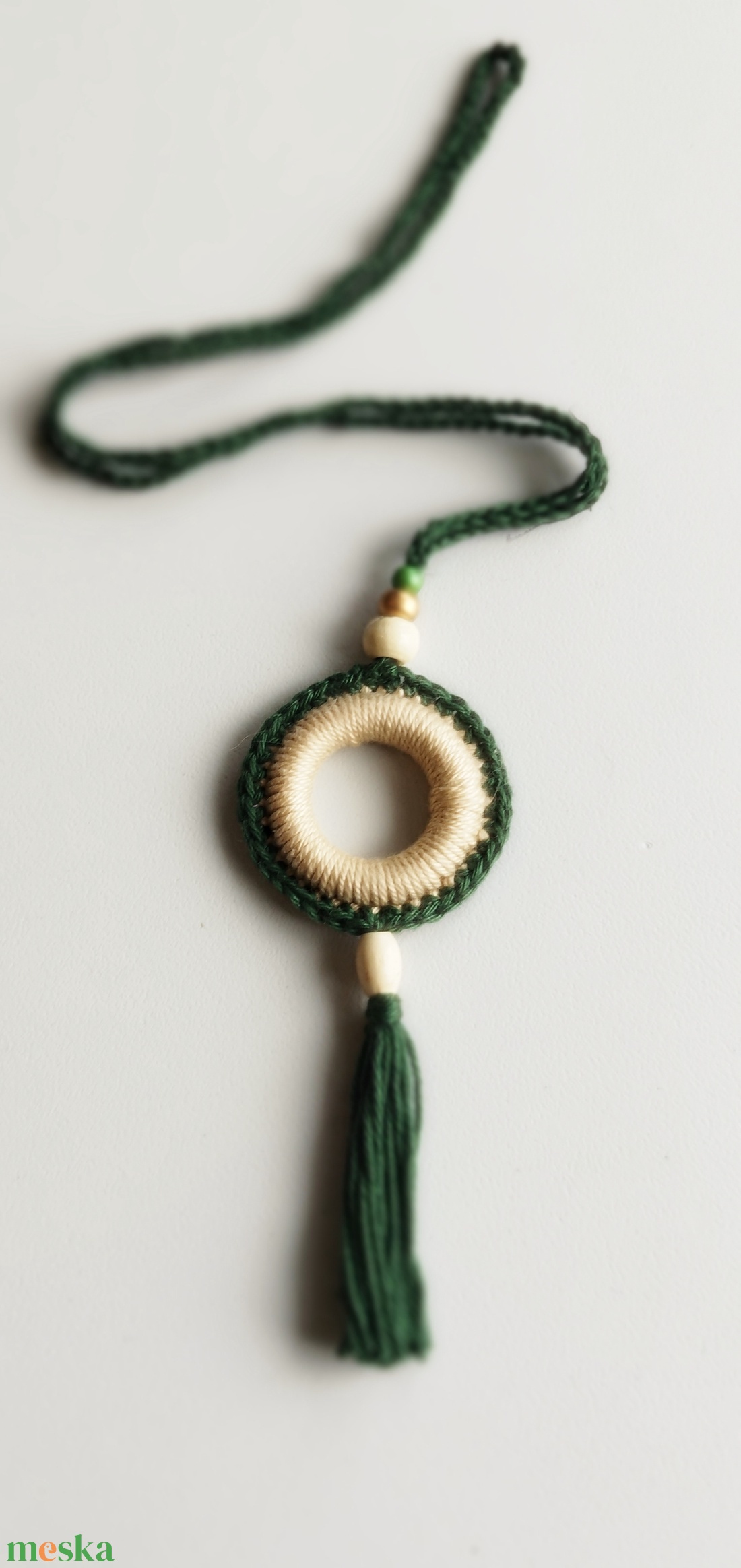 Horgolt nyaklánc  - ékszer - nyaklánc - bojtos nyaklánc - Meska.hu