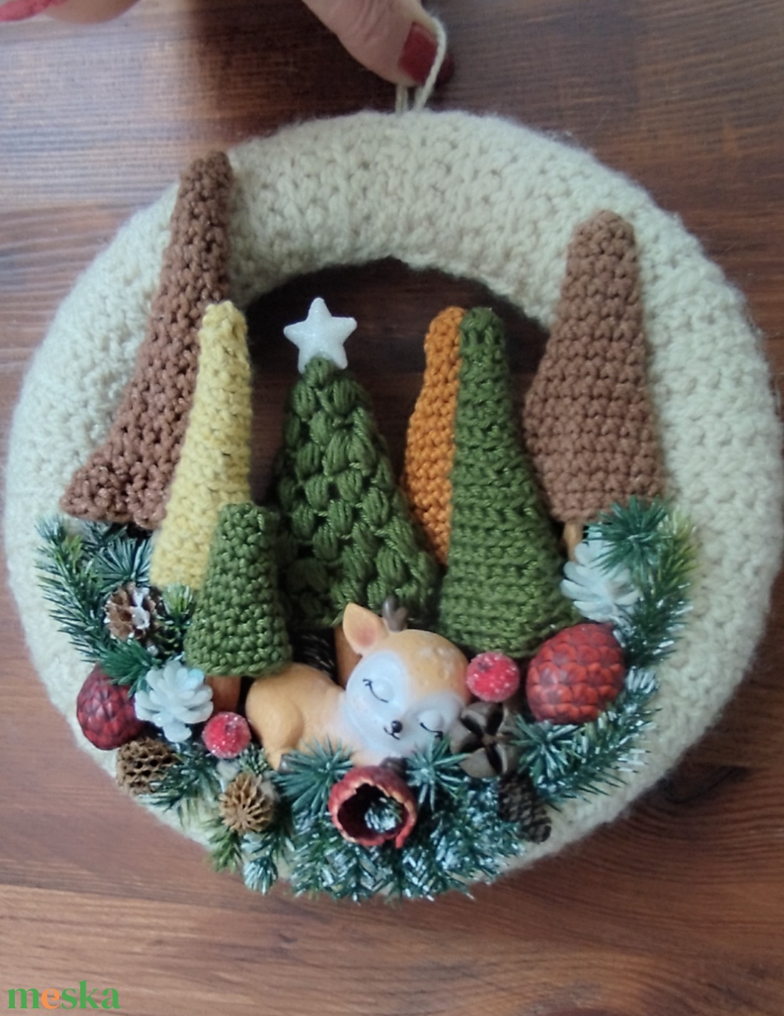 Téli kopogtató - otthon & életmód - dekoráció - ajtó- és ablak dekoráció - ajtódísz & kopogtató - Meska.hu