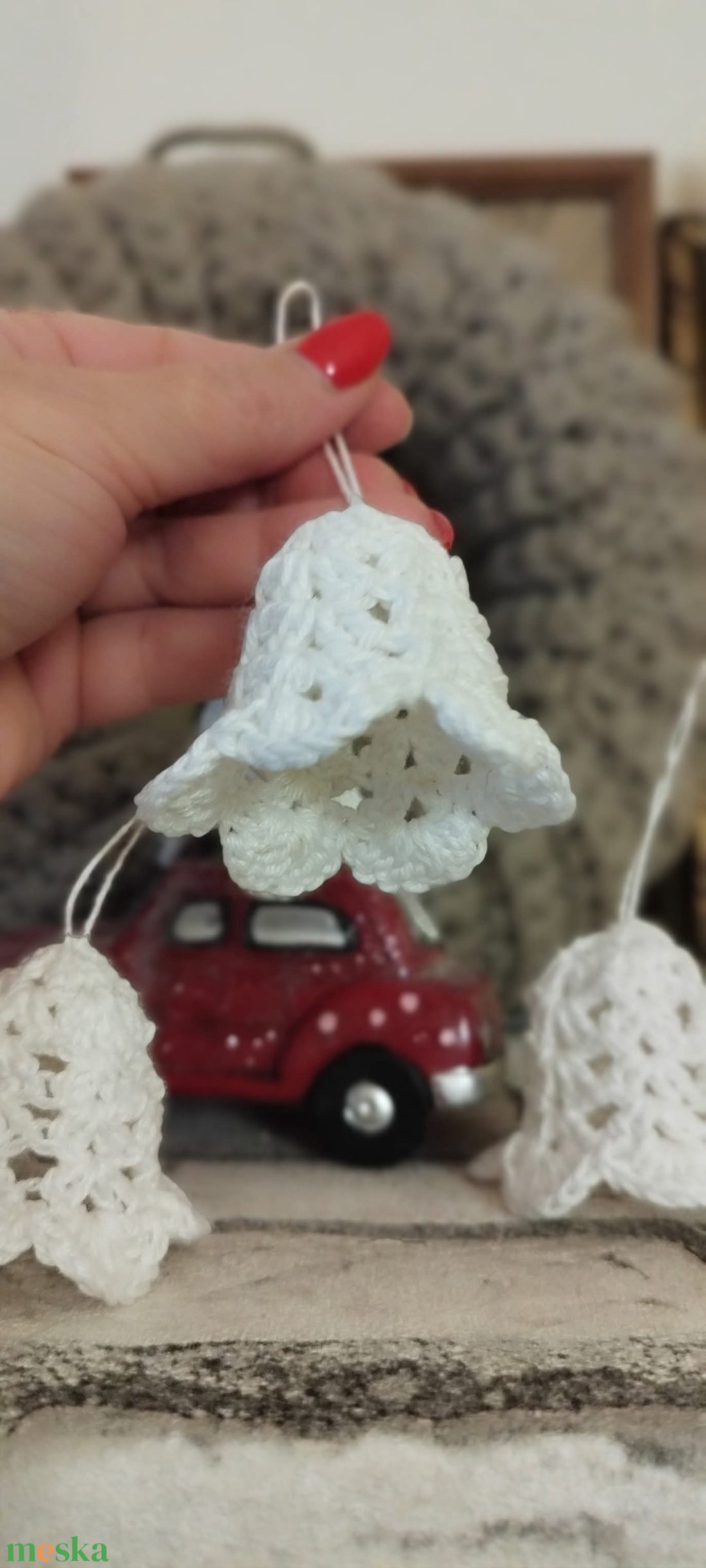 Horgolt harang - karácsony - karácsonyi lakásdekoráció - karácsonyfadíszek - Meska.hu