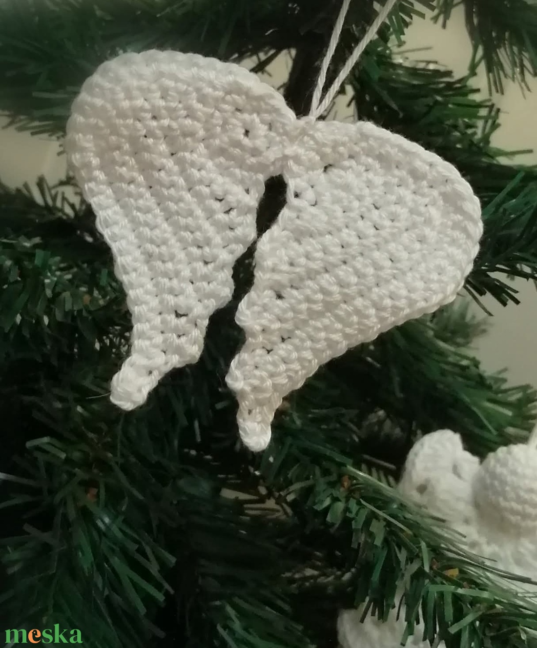 Horgolt angyalszárny - karácsony - karácsonyi lakásdekoráció - karácsonyfadíszek - Meska.hu