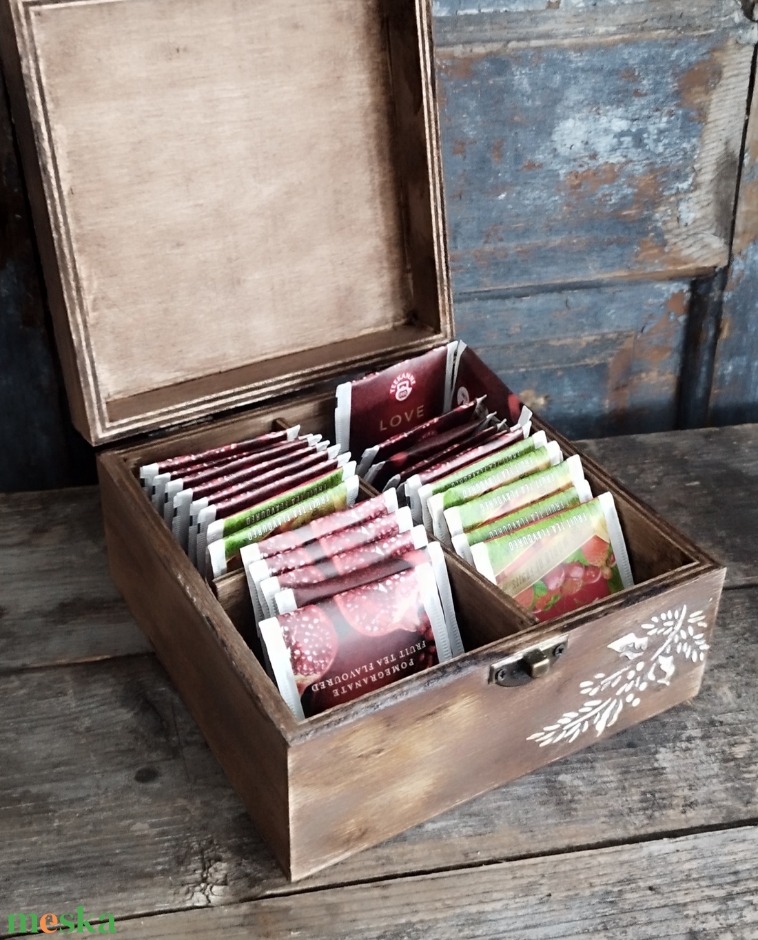 Karácsonyi teás doboz  - otthon & életmód - konyhafelszerelés, tálalás - konyhai tárolás - tea & kávé tárolás - Meska.hu