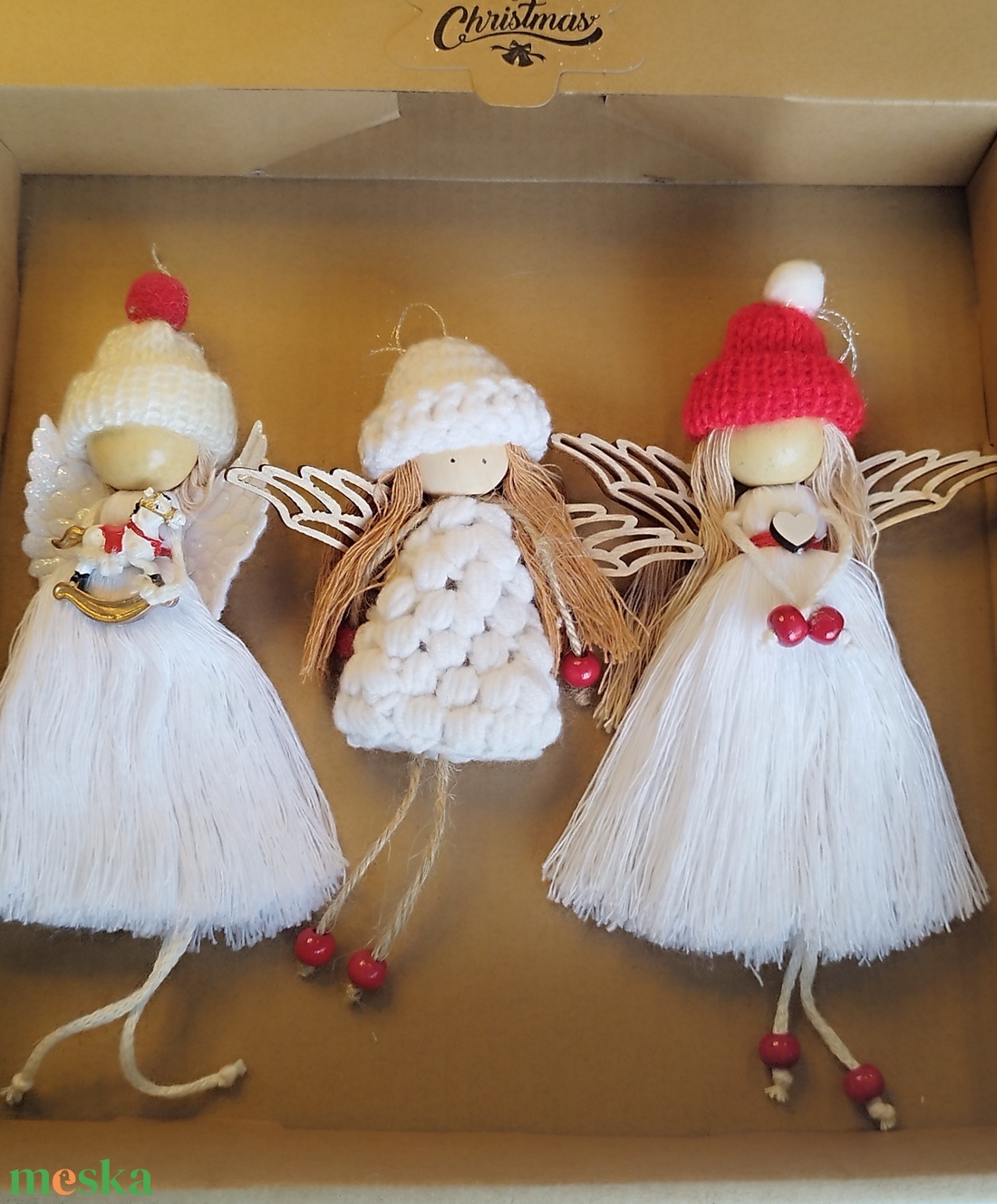 Angyalka karácsonyfadíszek - karácsony - karácsonyi lakásdekoráció - karácsonyfadíszek - Meska.hu