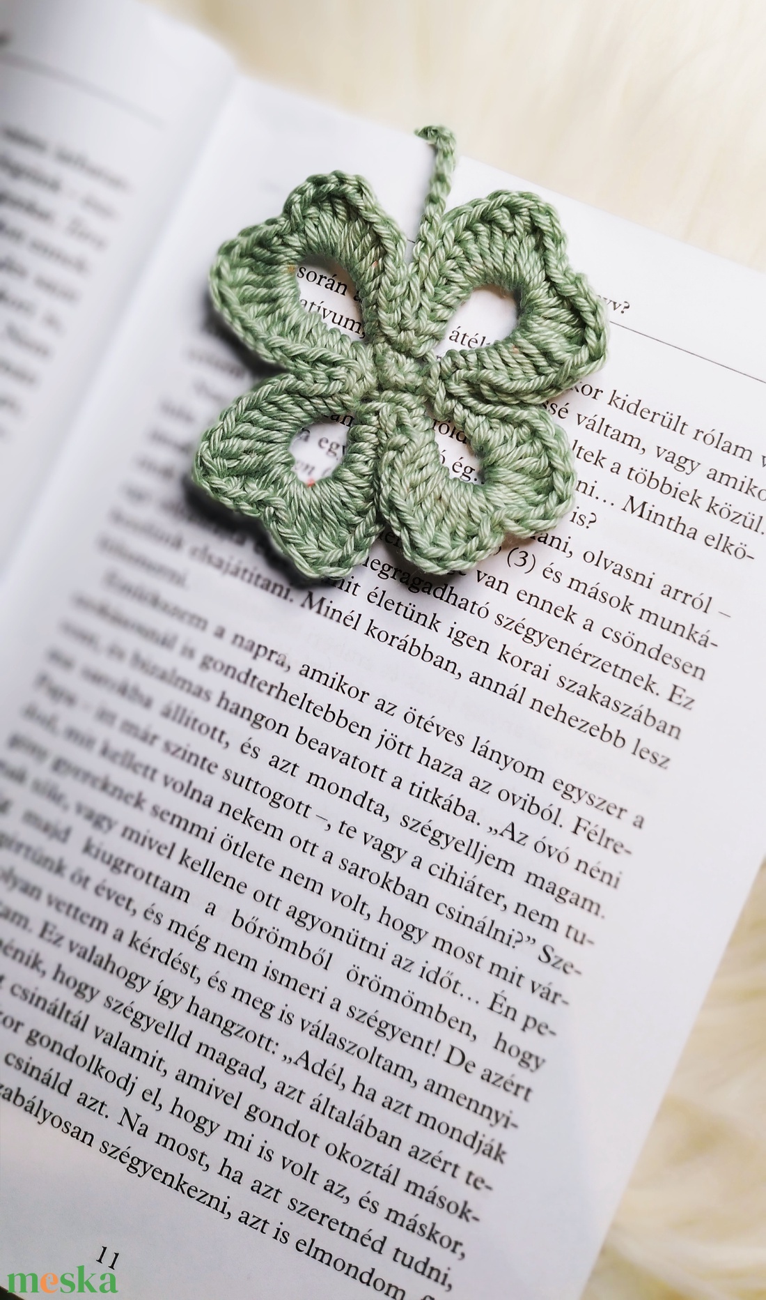 Négylevelű lóhere könyvjelző  - könyv & zene - könyvjelző - Meska.hu