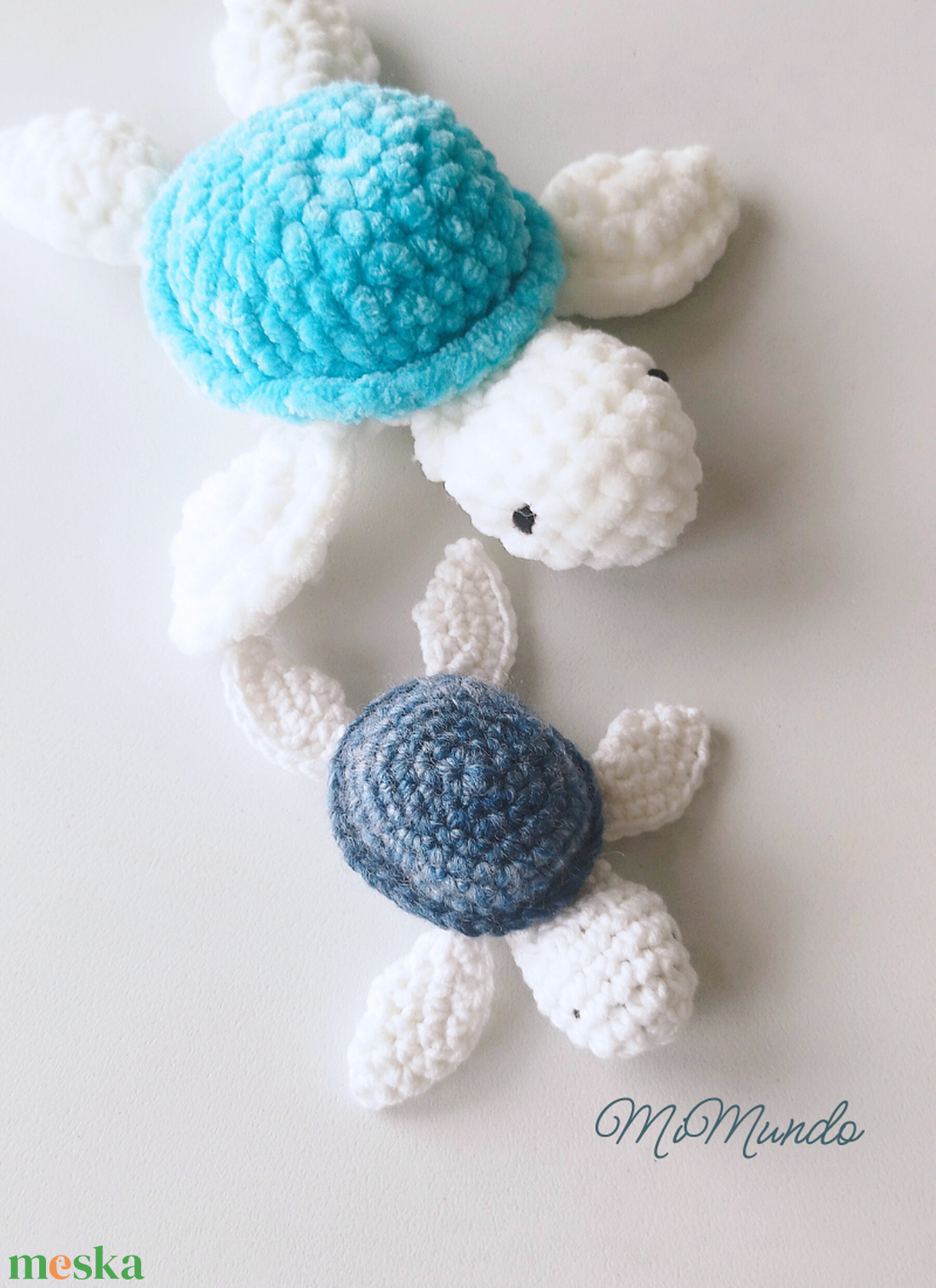 Horgolt teknőc mama és gyermeke - játék & sport - plüssállat & játékfigura - teknős - Meska.hu