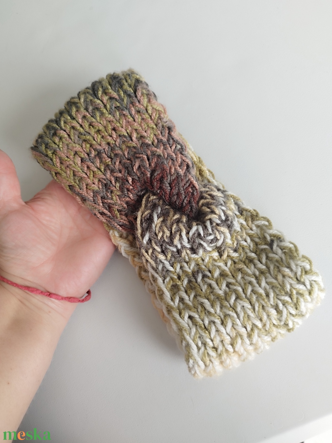 Kötött fülvédő pánt/hajpánt - ruha & divat - sál, sapka, kendő - fejpánt - Meska.hu