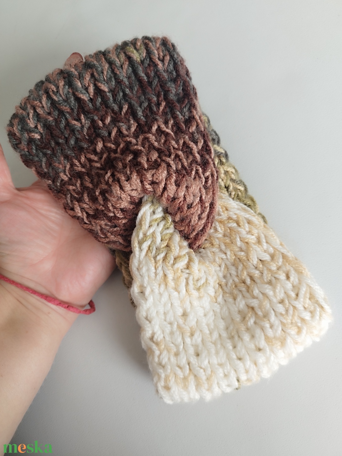 Kötött fülvédő pánt/hajpánt - ruha & divat - sál, sapka, kendő - fejpánt - Meska.hu