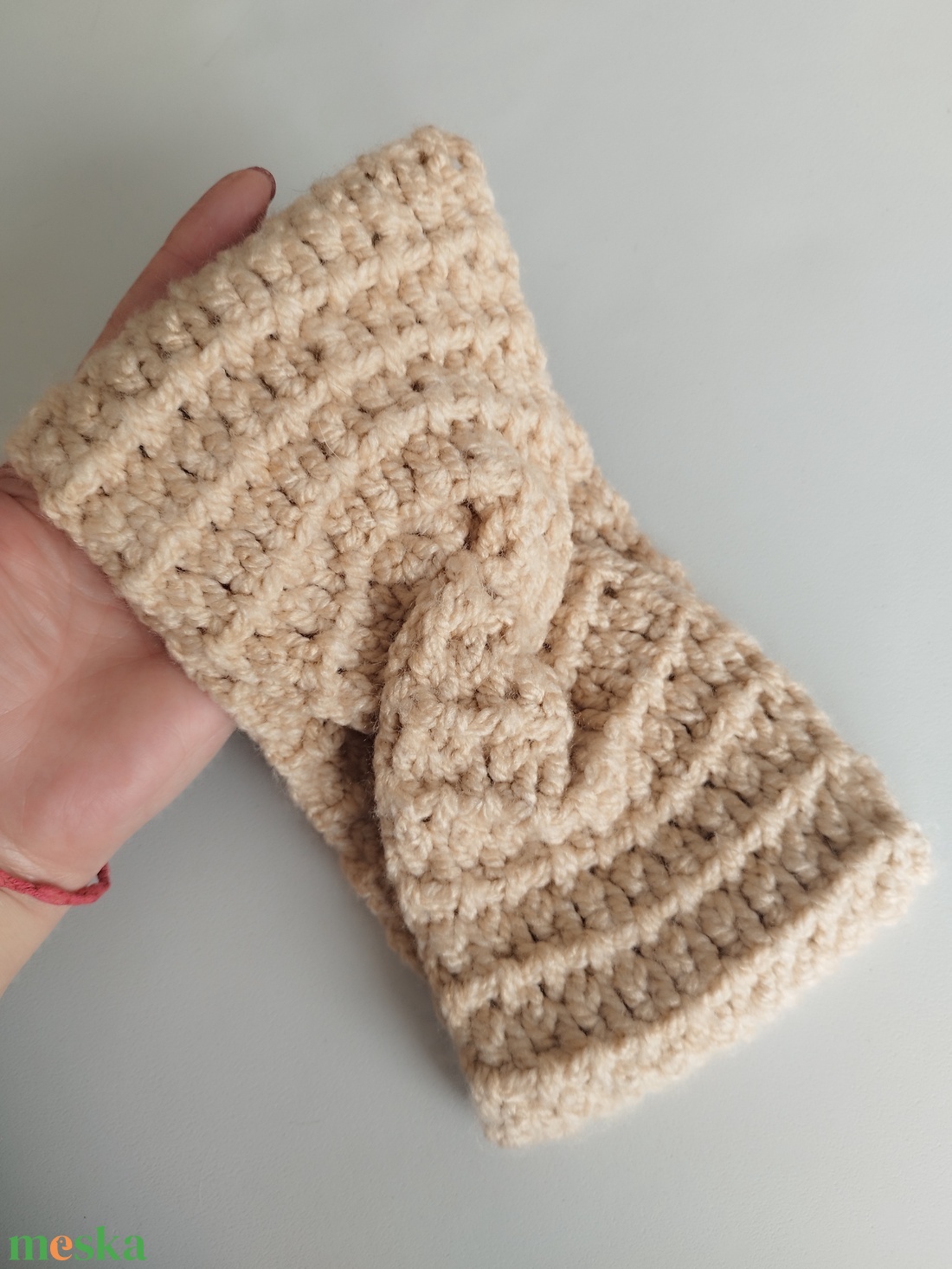 Horgolt fülvédő pánt/hajpánt - ruha & divat - sál, sapka, kendő - fejpánt - Meska.hu