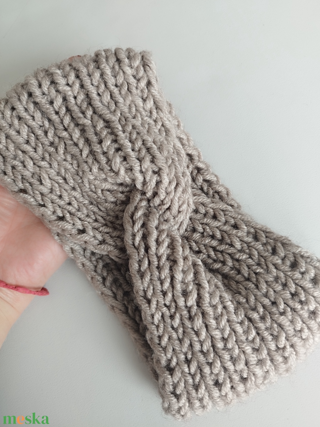 Kötött fülvédő pánt/hajpánt - ruha & divat - sál, sapka, kendő - fejpánt - Meska.hu