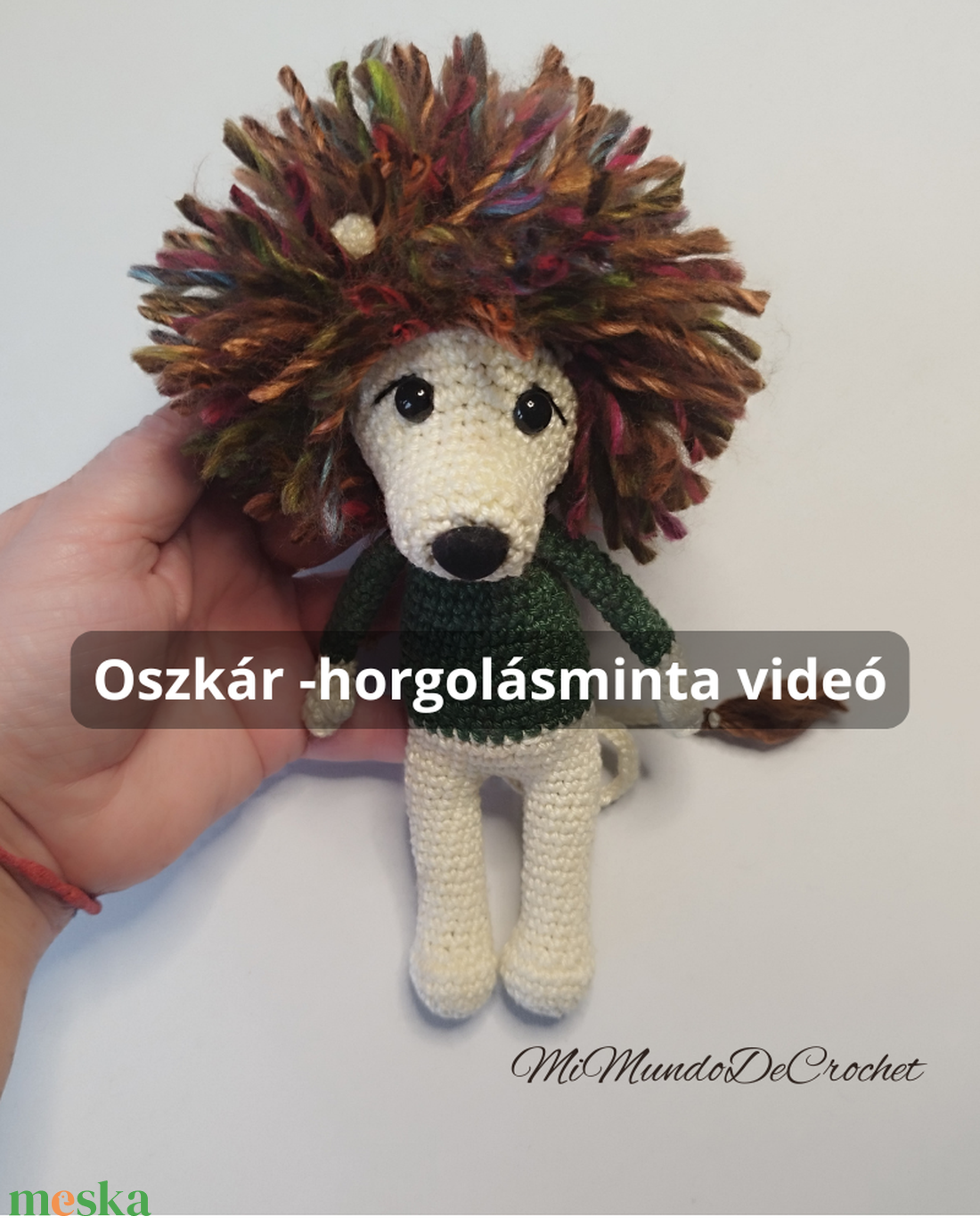 Horgolásminta videó -Oszkár az oroszlán  - diy (csináld magad) - szabásminta, útmutató - horgolási minta - Meska.hu