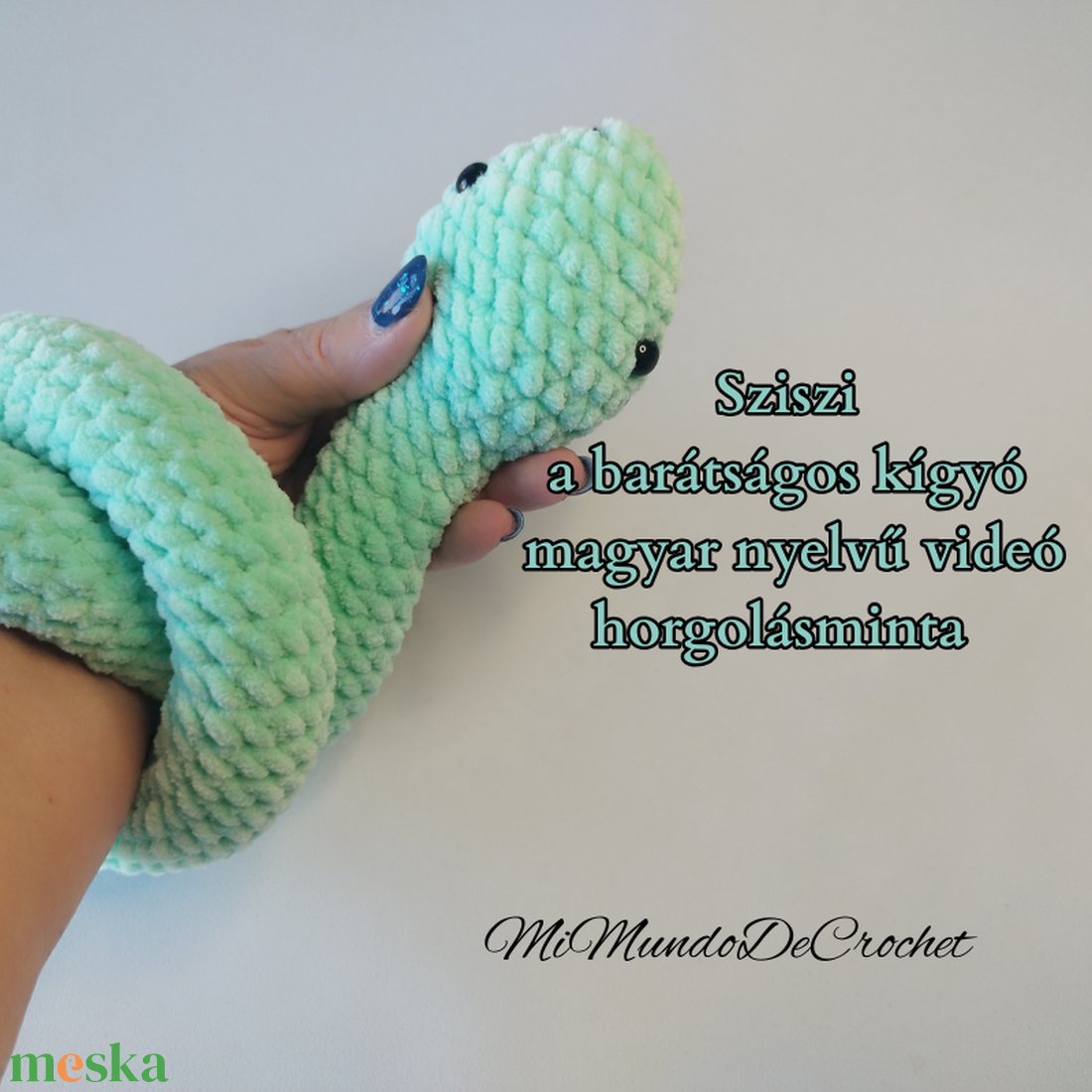 Plüss kígyó horgolásminta - videó  - diy (csináld magad) - szabásminta, útmutató - horgolási minta - Meska.hu