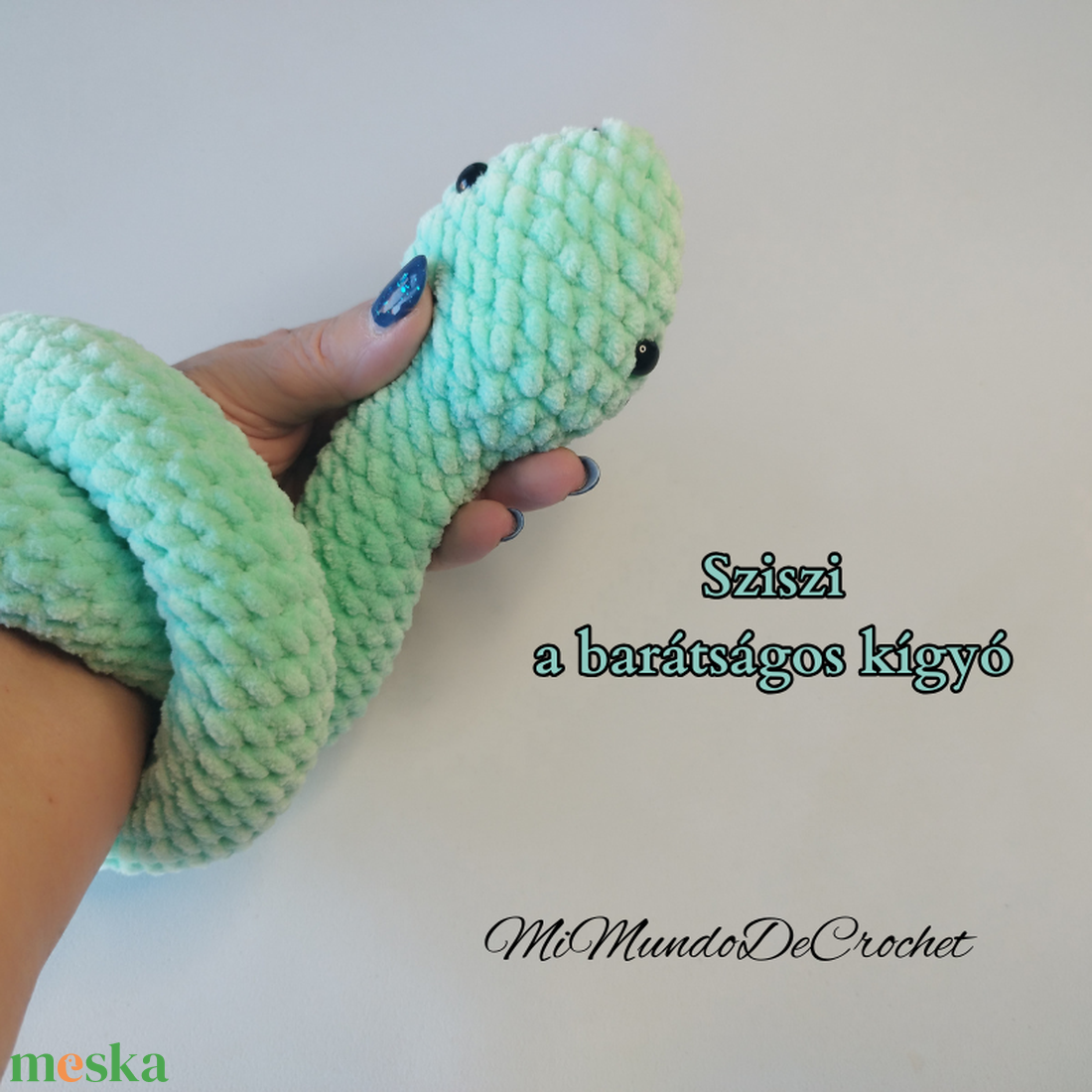 Horgolt plüss kígyó  - játék & sport - plüssállat & játékfigura - nyuszi - Meska.hu
