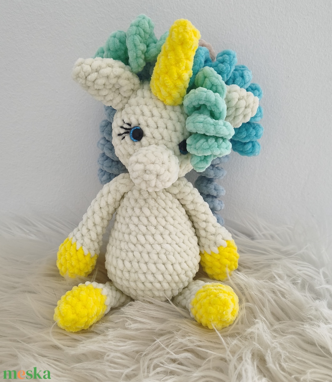 Horgolt plüss unikornis  - játék & sport - plüssállat & játékfigura - unikornis - Meska.hu