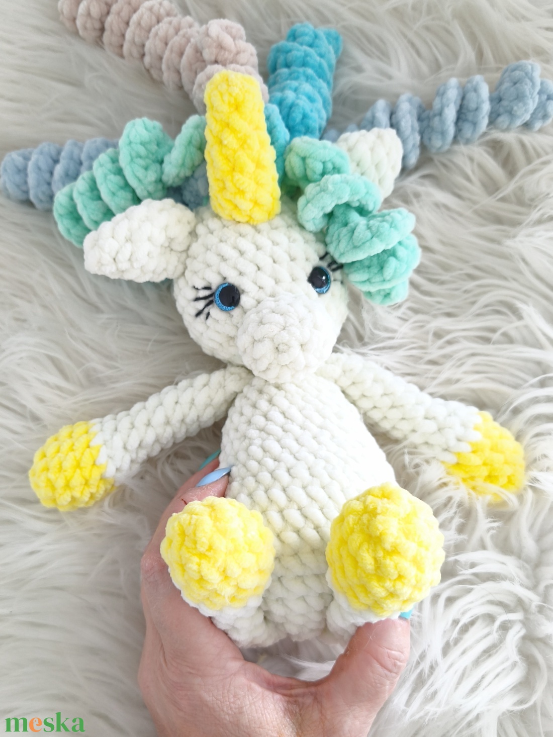 Horgolt plüss unikornis  - játék & sport - plüssállat & játékfigura - unikornis - Meska.hu