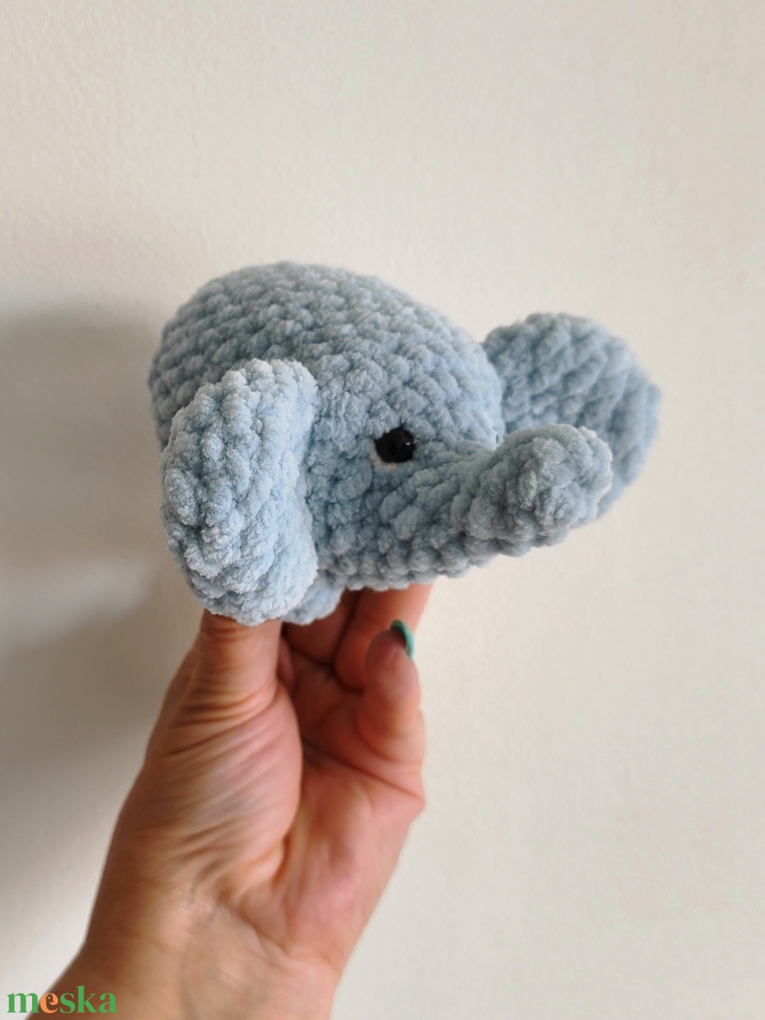 Horgolt zsenília elefánt bébi  - játék & sport - plüssállat & játékfigura - elefánt - Meska.hu