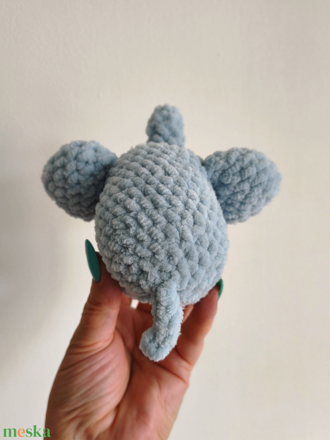 Horgolt zsenília elefánt bébi  - játék & sport - plüssállat & játékfigura - elefánt - Meska.hu