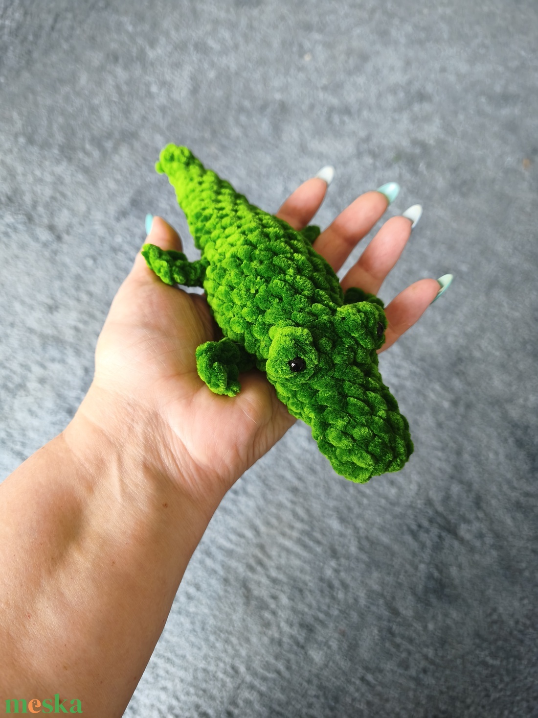 Horgolt plüss aligátor - játék & sport - plüssállat & játékfigura - más figura - Meska.hu