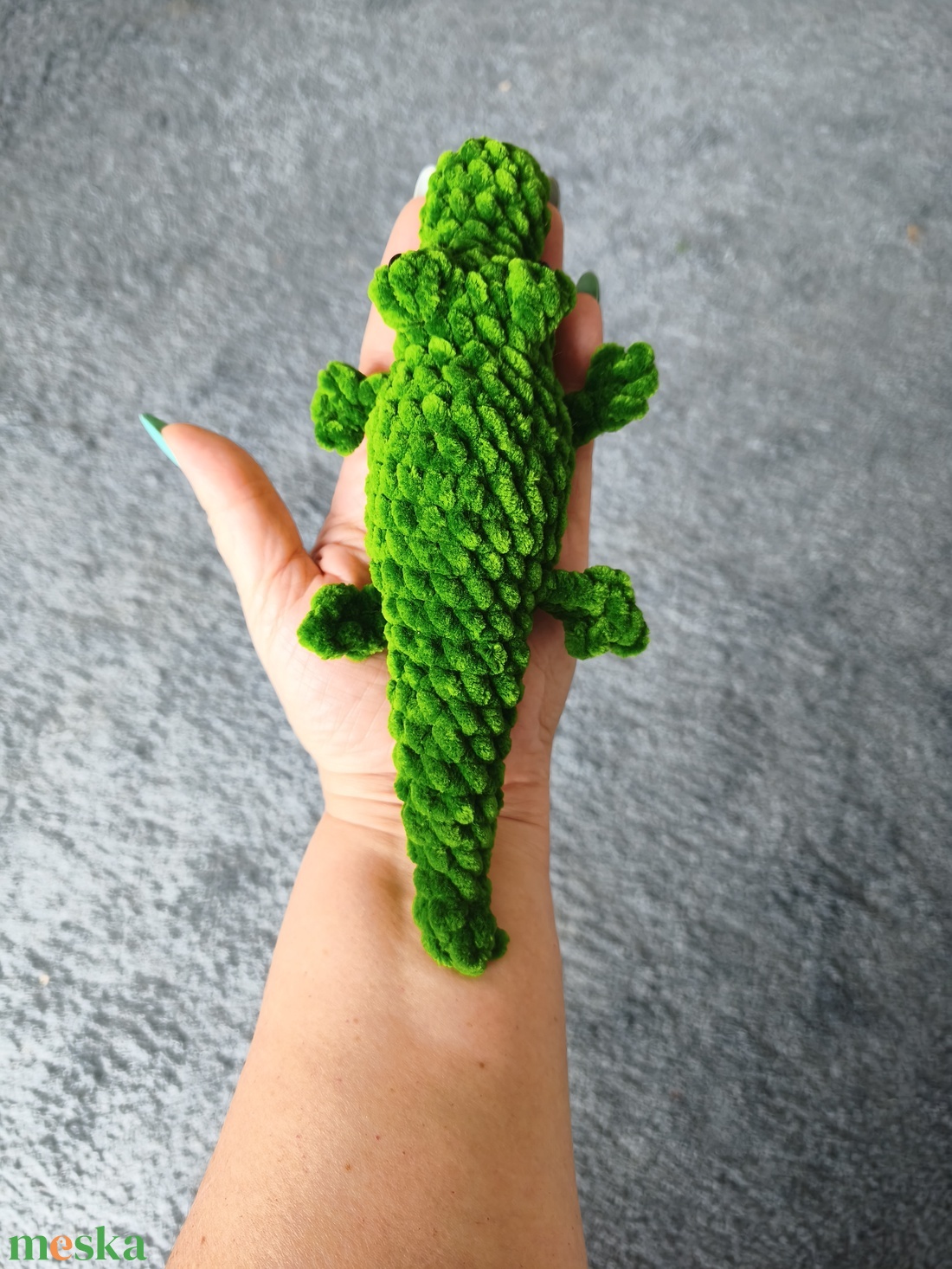 Horgolt plüss aligátor - játék & sport - plüssállat & játékfigura - más figura - Meska.hu