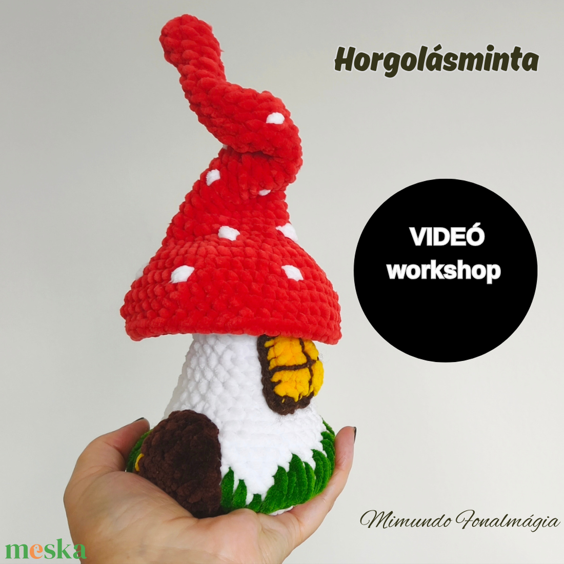 Erdei Gombaházikó  - HORGOLÁSMINTA - diy (csináld magad) - szabásminta, útmutató - horgolási minta - Meska.hu