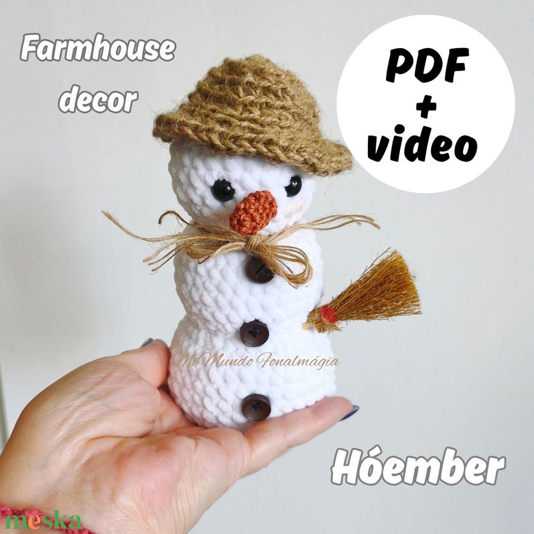 Hóember horgolásminta  - diy (csináld magad) - szabásminta, útmutató - horgolási minta - Meska.hu