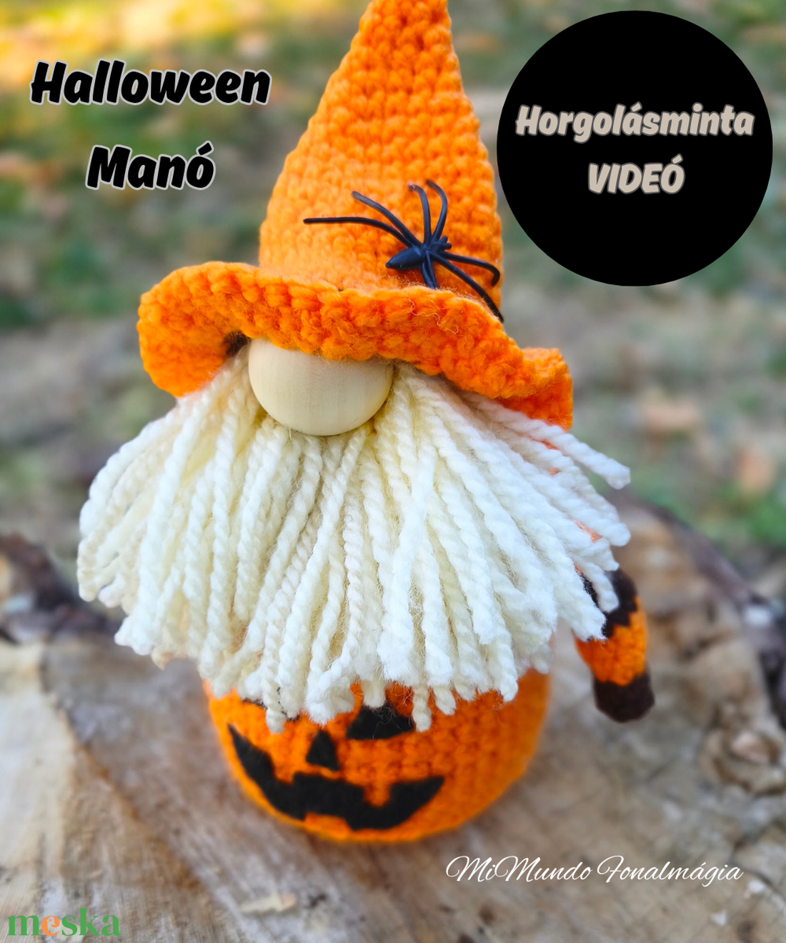 Halloween Manó horgolásminta videó  - diy (csináld magad) - szabásminta, útmutató - horgolási minta - Meska.hu