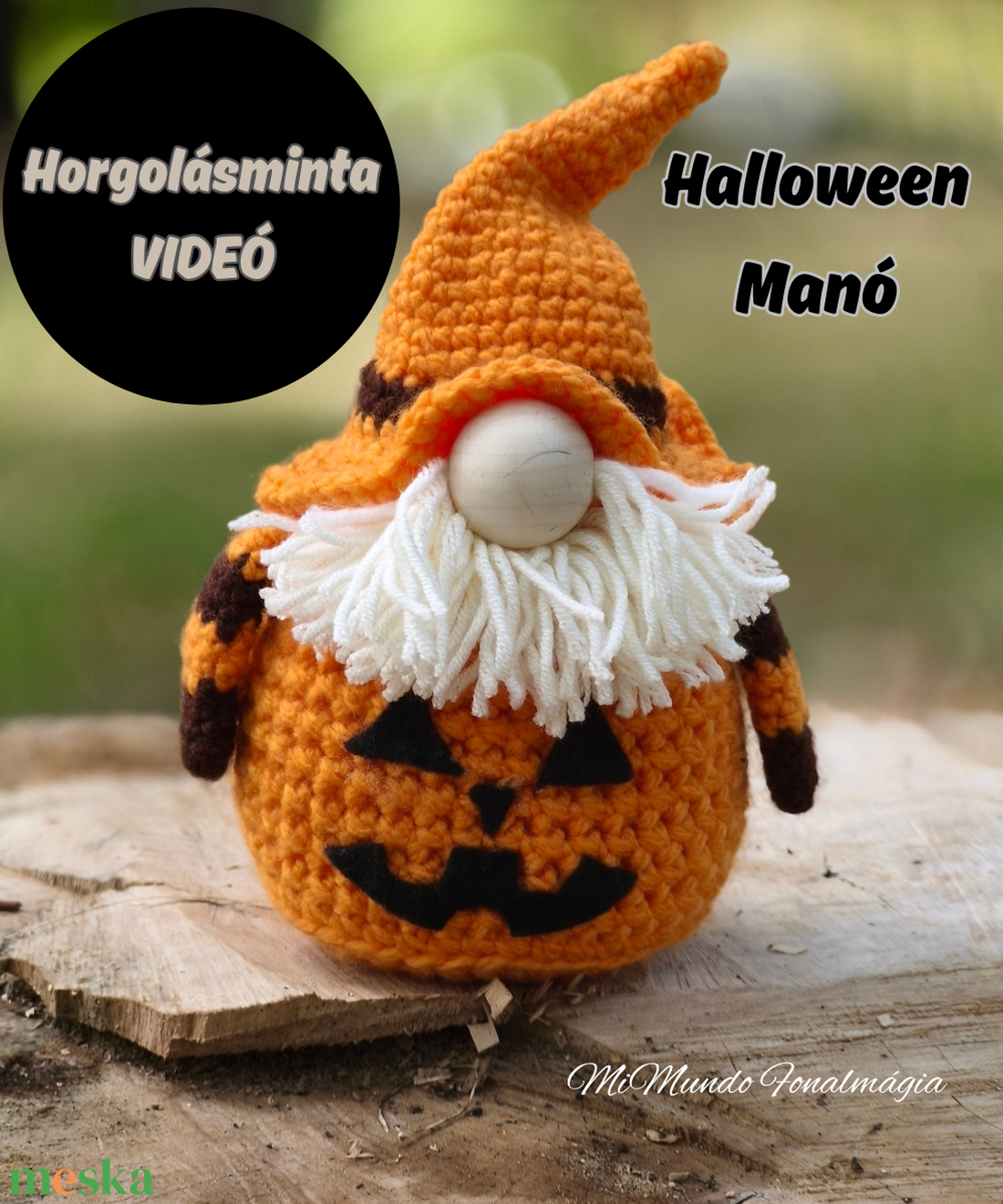 Halloween Manó horgolásminta videó  - diy (csináld magad) - szabásminta, útmutató - horgolási minta - Meska.hu
