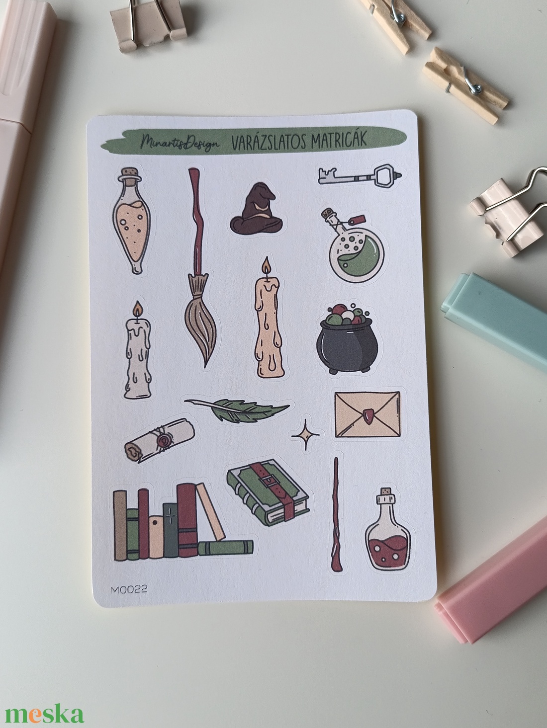 Matricaív - varázslós, boszorkányos - otthon & életmód - papír, írószer - matrica, matrica csomag - Meska.hu