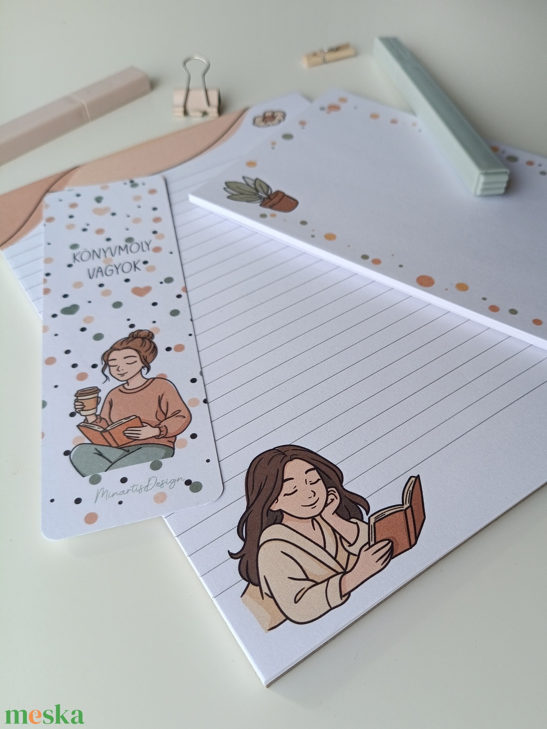 Jegyzettömb, könyvjelző szett - őszi csajos - otthon & életmód - papír, írószer - jegyzetfüzet & napló - Meska.hu