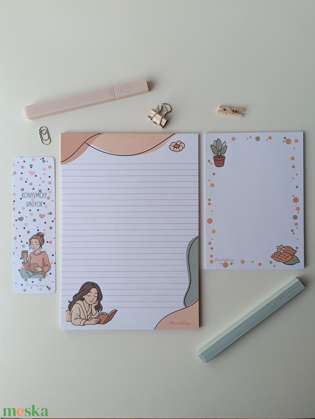 Jegyzettömb, könyvjelző szett - őszi csajos - otthon & életmód - papír, írószer - jegyzetfüzet & napló - Meska.hu