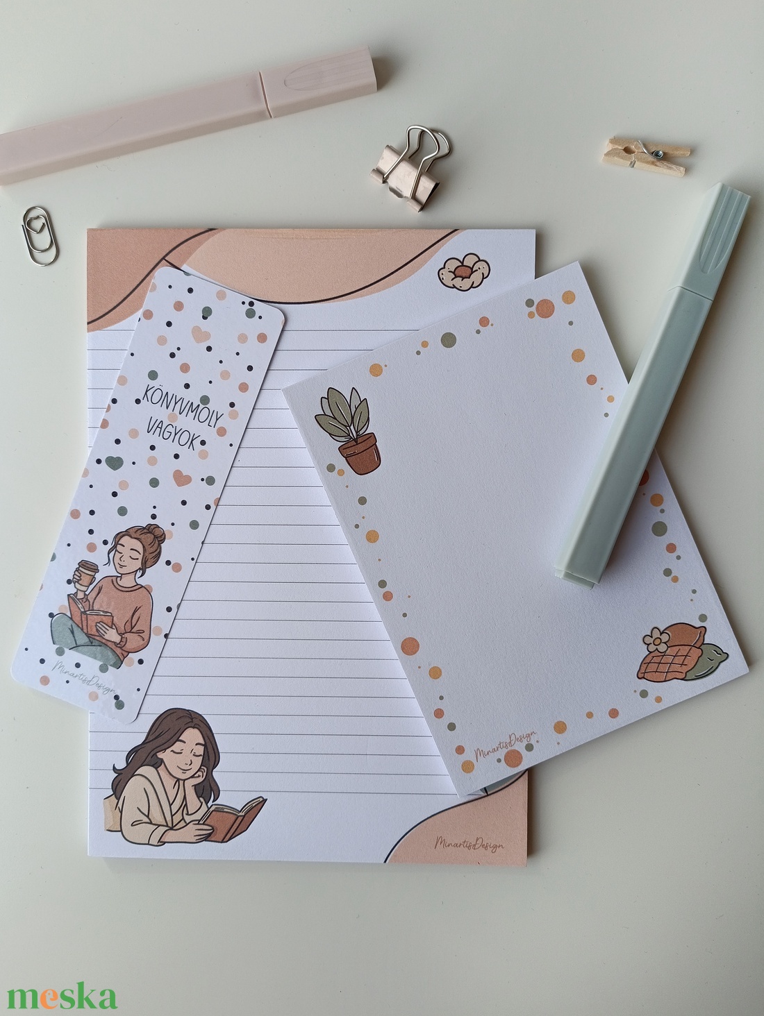 Jegyzettömb, könyvjelző szett - őszi csajos - otthon & életmód - papír, írószer - jegyzetfüzet & napló - Meska.hu