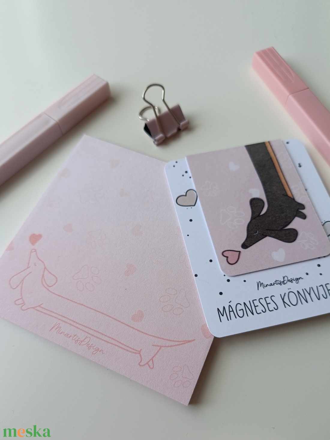 Jegyzettömb, könyvjelző szett - tacskós - otthon & életmód - papír, írószer - jegyzetfüzet & napló - Meska.hu