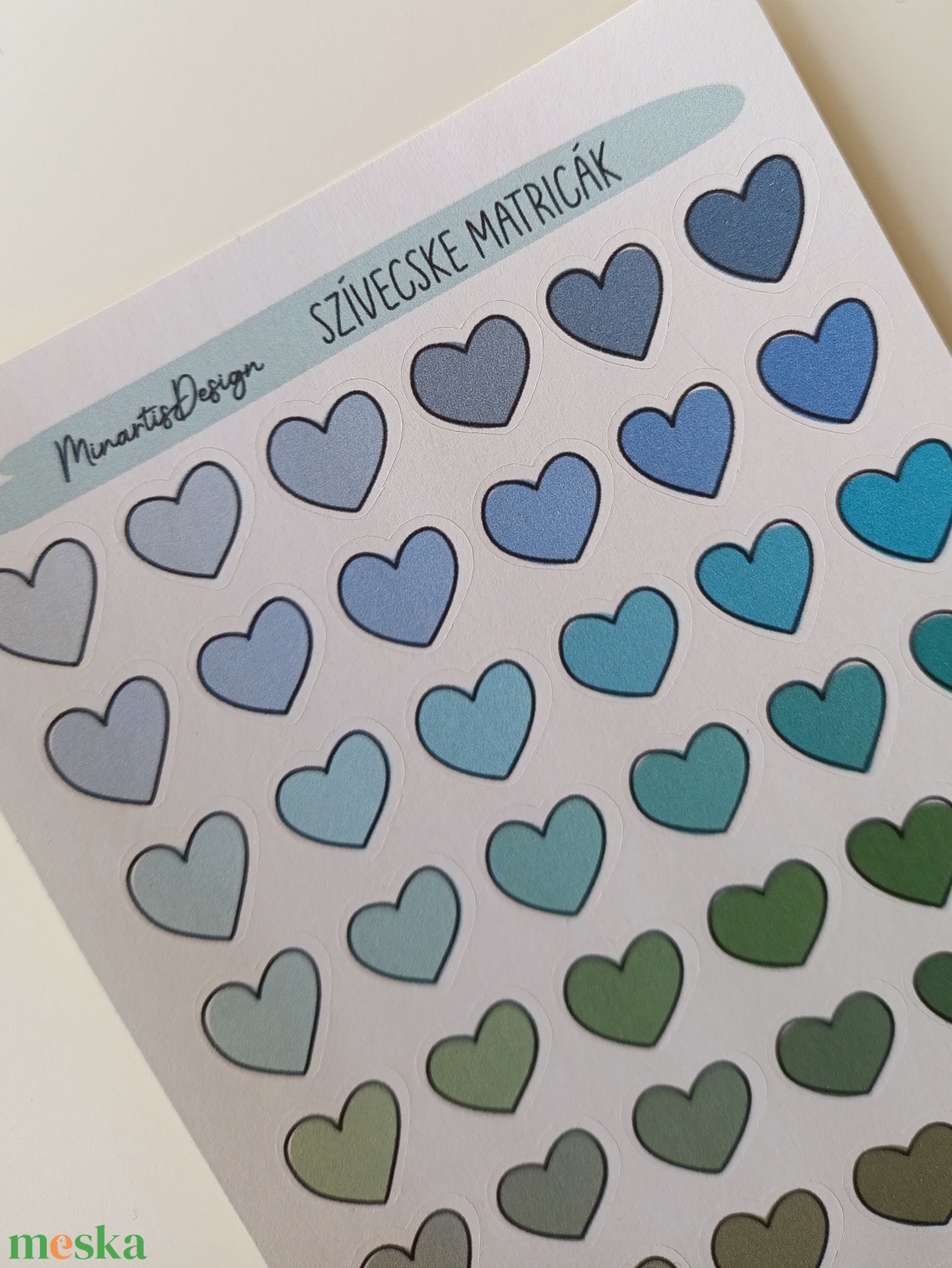 Matricaív - kék, zöld szivecskék - otthon & életmód - papír, írószer - matrica, matrica csomag - Meska.hu Matricaív - kék, zöld szivecskék - otthon & életmód - papír, írószer - matrica, matrica csomag - Meska.hu