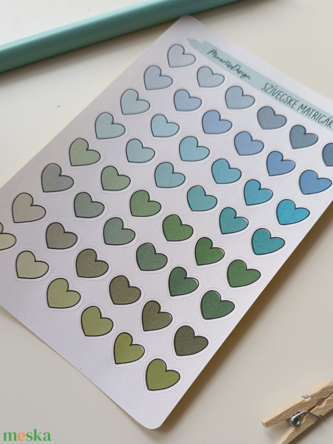 Matricaív - kék, zöld szivecskék - otthon & életmód - papír, írószer - matrica, matrica csomag - Meska.hu Matricaív - kék, zöld szivecskék - otthon & életmód - papír, írószer - matrica, matrica csomag - Meska.hu