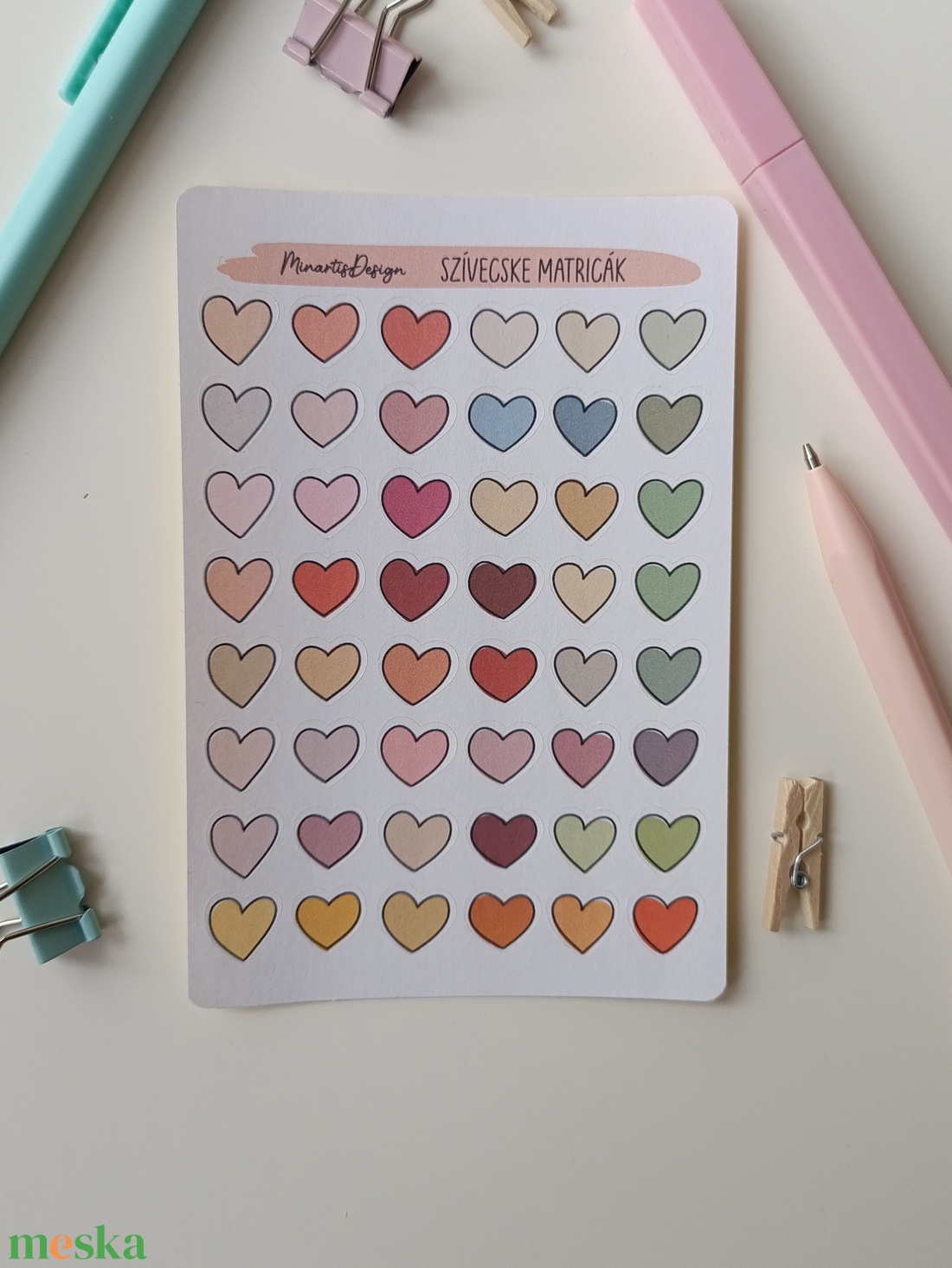 Matricaív -  szivecskék - otthon & életmód - papír, írószer - matrica, matrica csomag - Meska.hu Matricaív -  szivecskék - otthon & életmód - papír, írószer - matrica, matrica csomag - Meska.hu