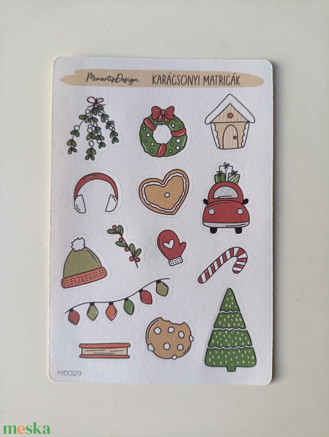 Matricaív -  karácsonyi piros zöld - otthon & életmód - papír, írószer - matrica, matrica csomag - Meska.hu