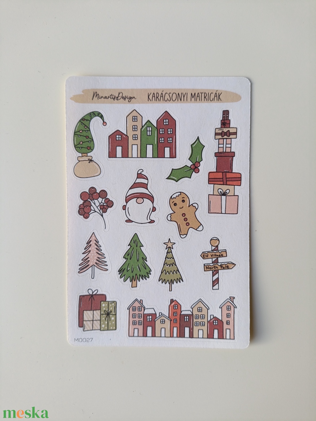 Matricaív -  karácsonyi házikós, manós - otthon & életmód - papír, írószer - matrica, matrica csomag - Meska.hu Matricaív -  karácsonyi házikós, manós - otthon & életmód - papír, írószer - matrica, matrica csomag - Meska.hu