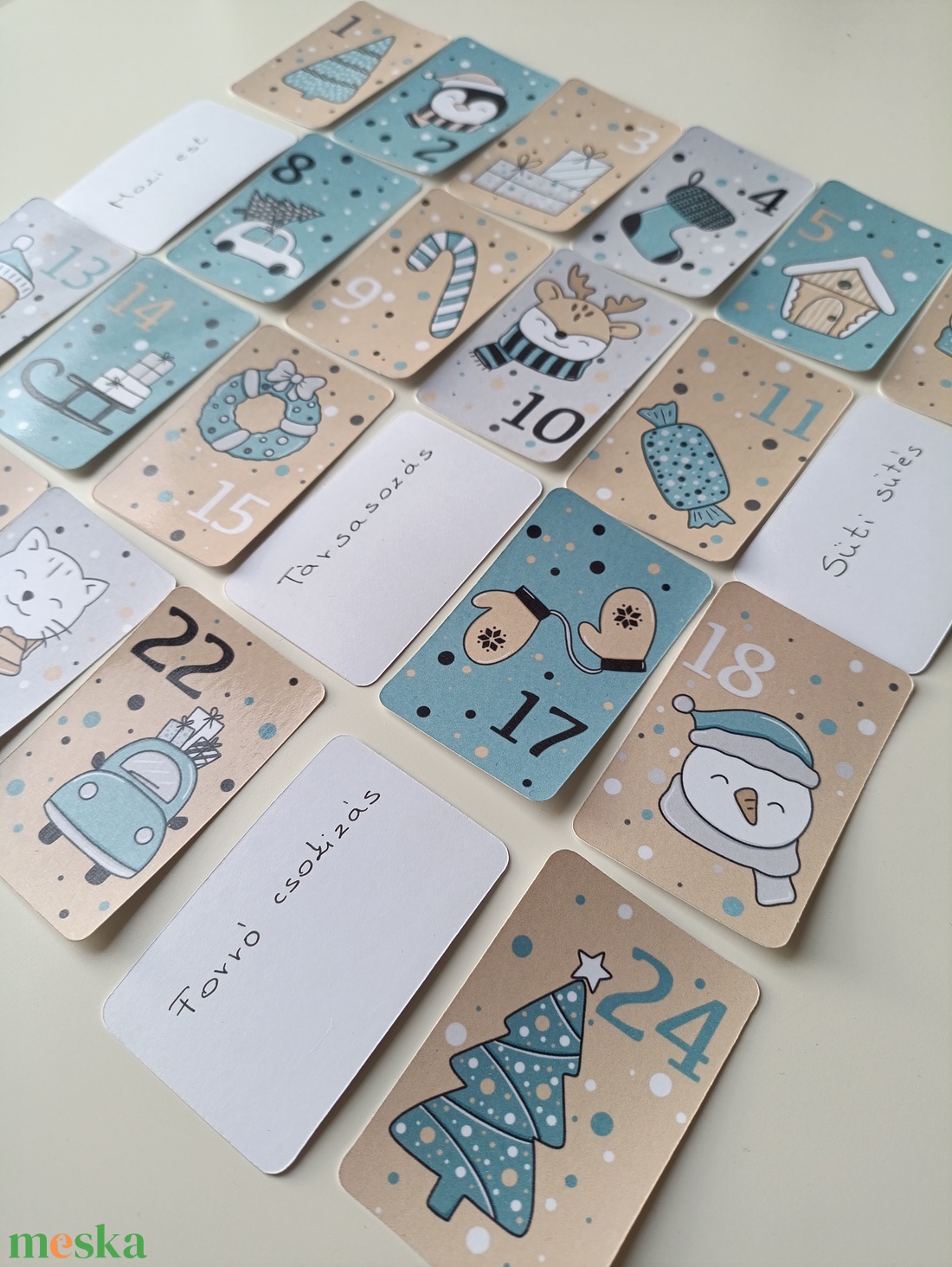 Adventi kicsi meglepetés kártyák gyerekeknek - karácsony - adventi díszek - adventi naptár - Meska.hu