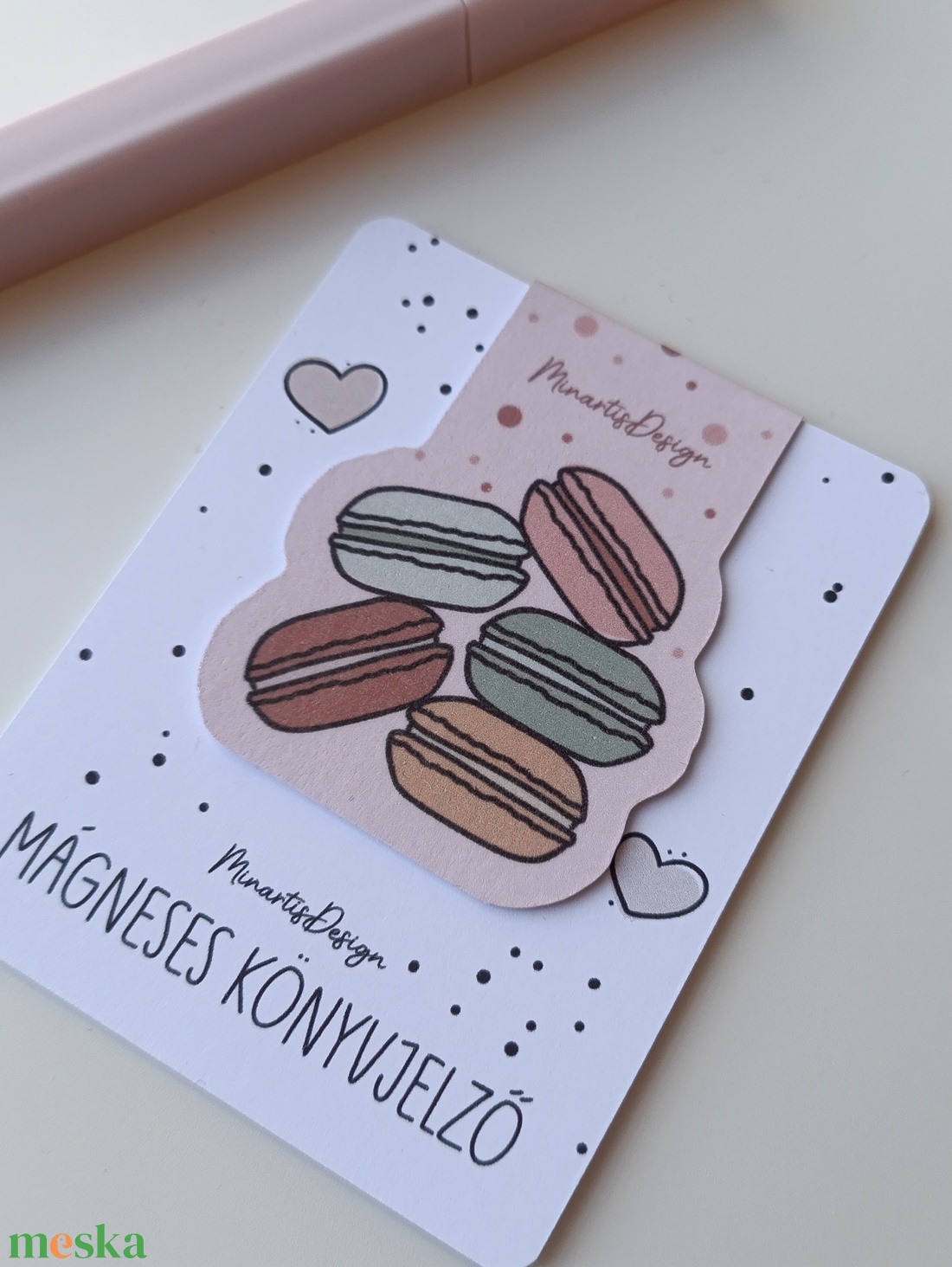 Mágneses könyvjelző - macaron - könyv & zene - könyvjelző - Meska.hu