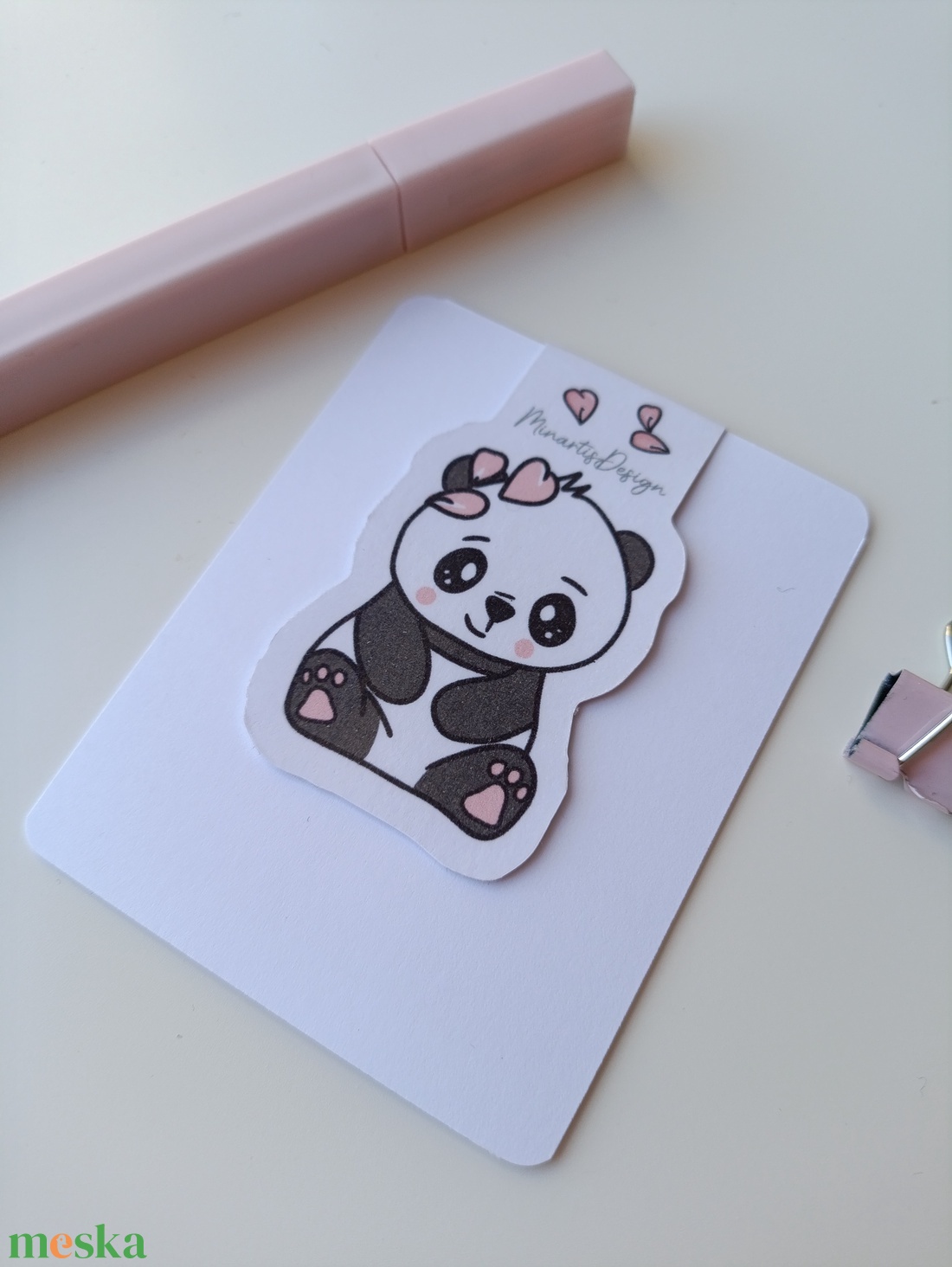 Mágneses könyvjelző - pandás - könyv & zene - könyvjelző - Meska.hu