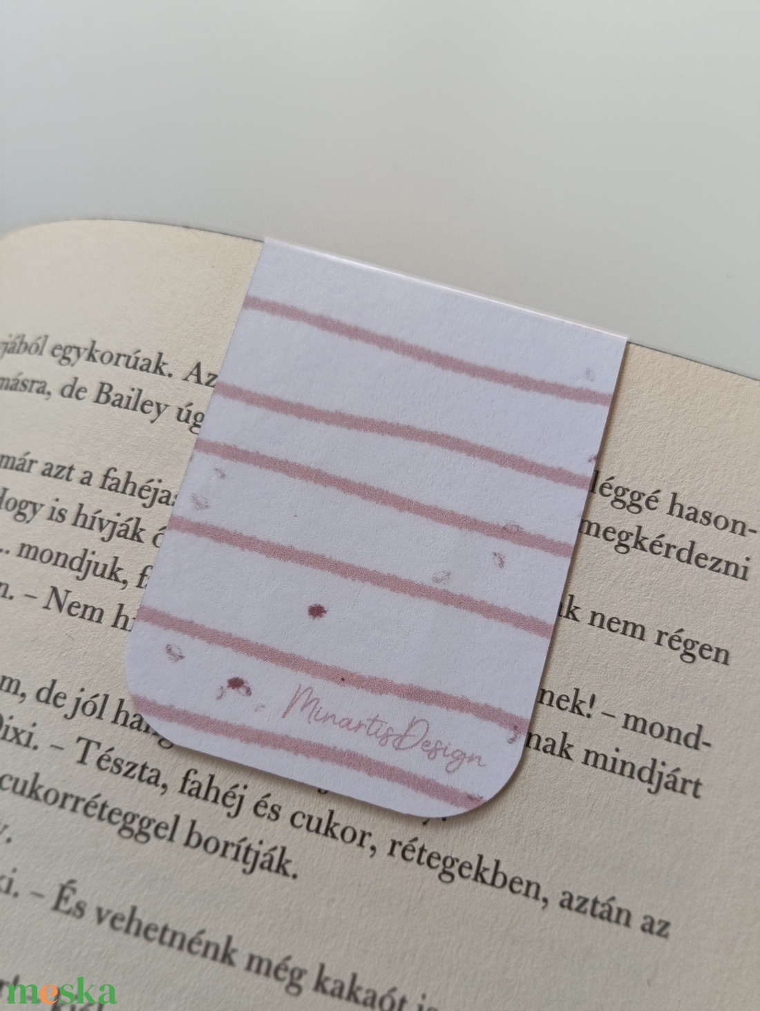 Jegyzettömb, könyvjelző szett - rózsaszín csíkos - otthon & életmód - papír, írószer - jegyzetfüzet & napló - Meska.hu