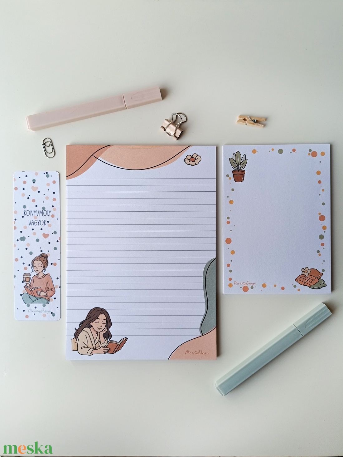 Jegyzettömb, könyvjelző szett - őszi csajos - otthon & életmód - papír, írószer - jegyzetfüzet & napló - Meska.hu