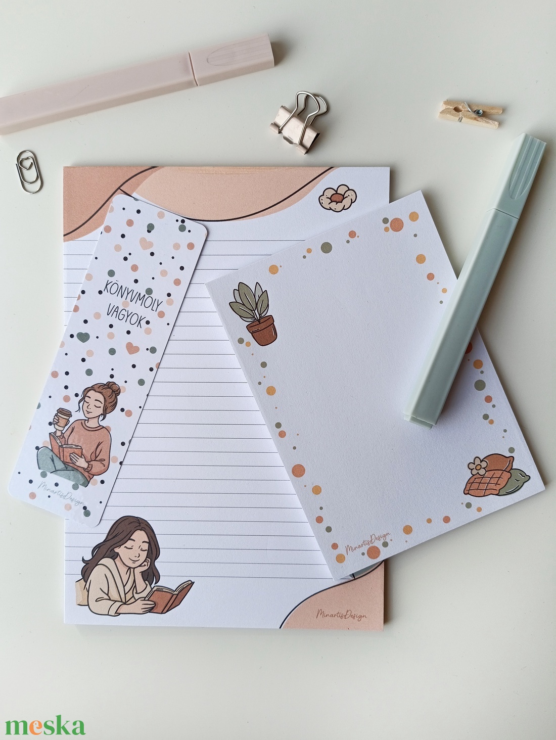 Jegyzettömb, könyvjelző szett - őszi csajos - otthon & életmód - papír, írószer - jegyzetfüzet & napló - Meska.hu