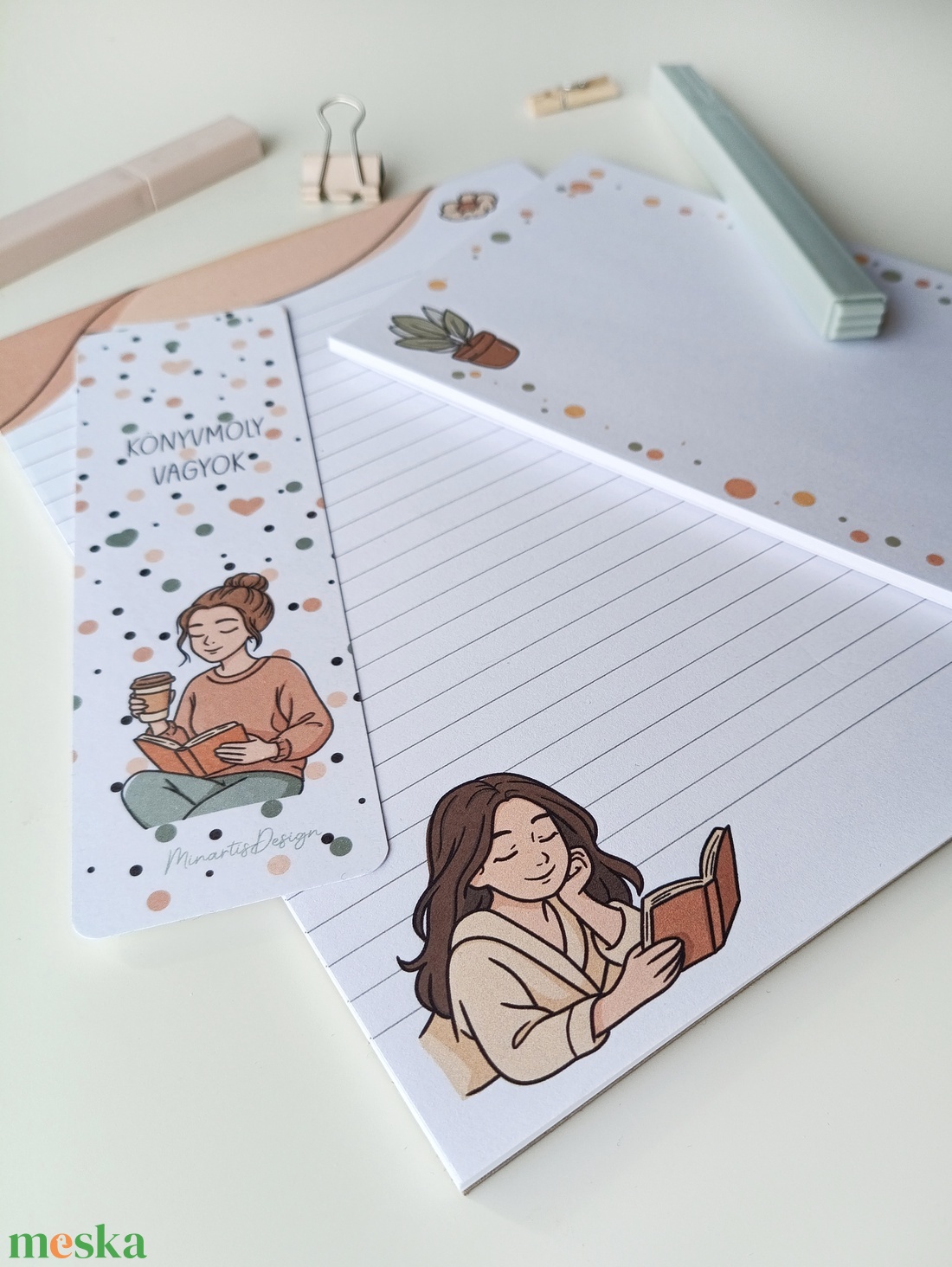 Jegyzettömb, könyvjelző szett - őszi csajos - otthon & életmód - papír, írószer - jegyzetfüzet & napló - Meska.hu