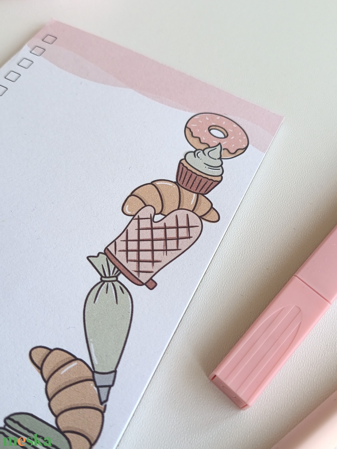 Süteményes jegyzettömb - 9x18 cm - otthon & életmód - papír, írószer - jegyzetfüzet & napló - Meska.hu