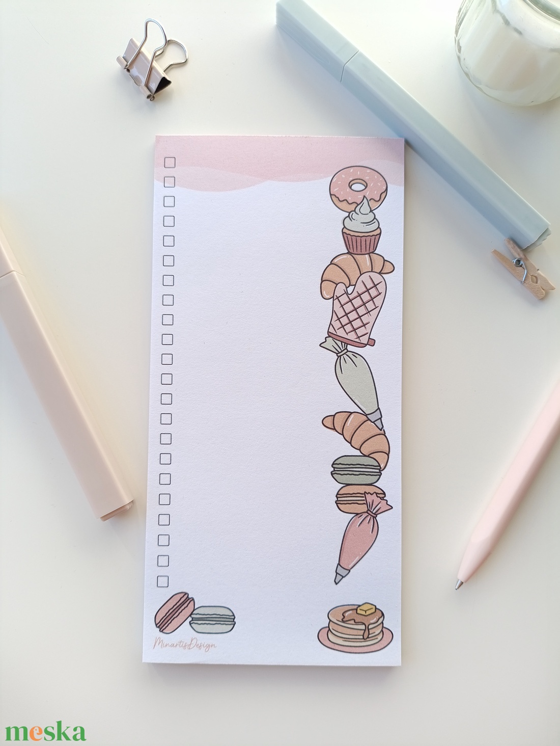 Süteményes jegyzettömb - 9x18 cm - otthon & életmód - papír, írószer - jegyzetfüzet & napló - Meska.hu