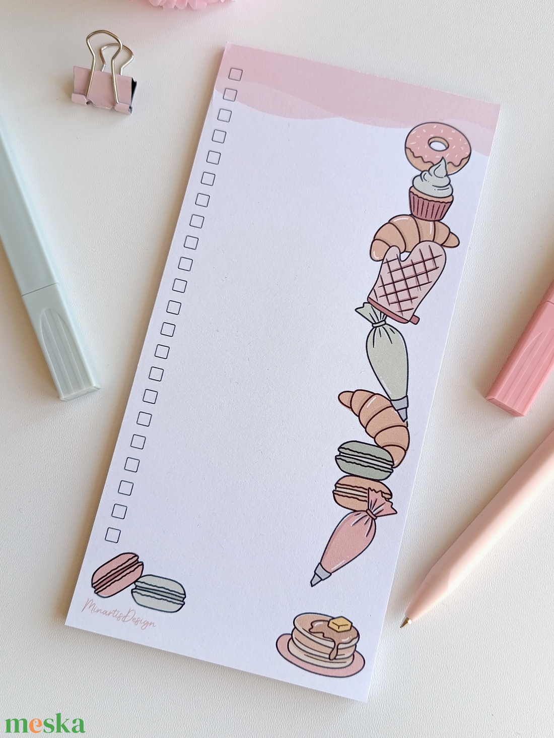 Süteményes jegyzettömb - 9x18 cm - otthon & életmód - papír, írószer - jegyzetfüzet & napló - Meska.hu