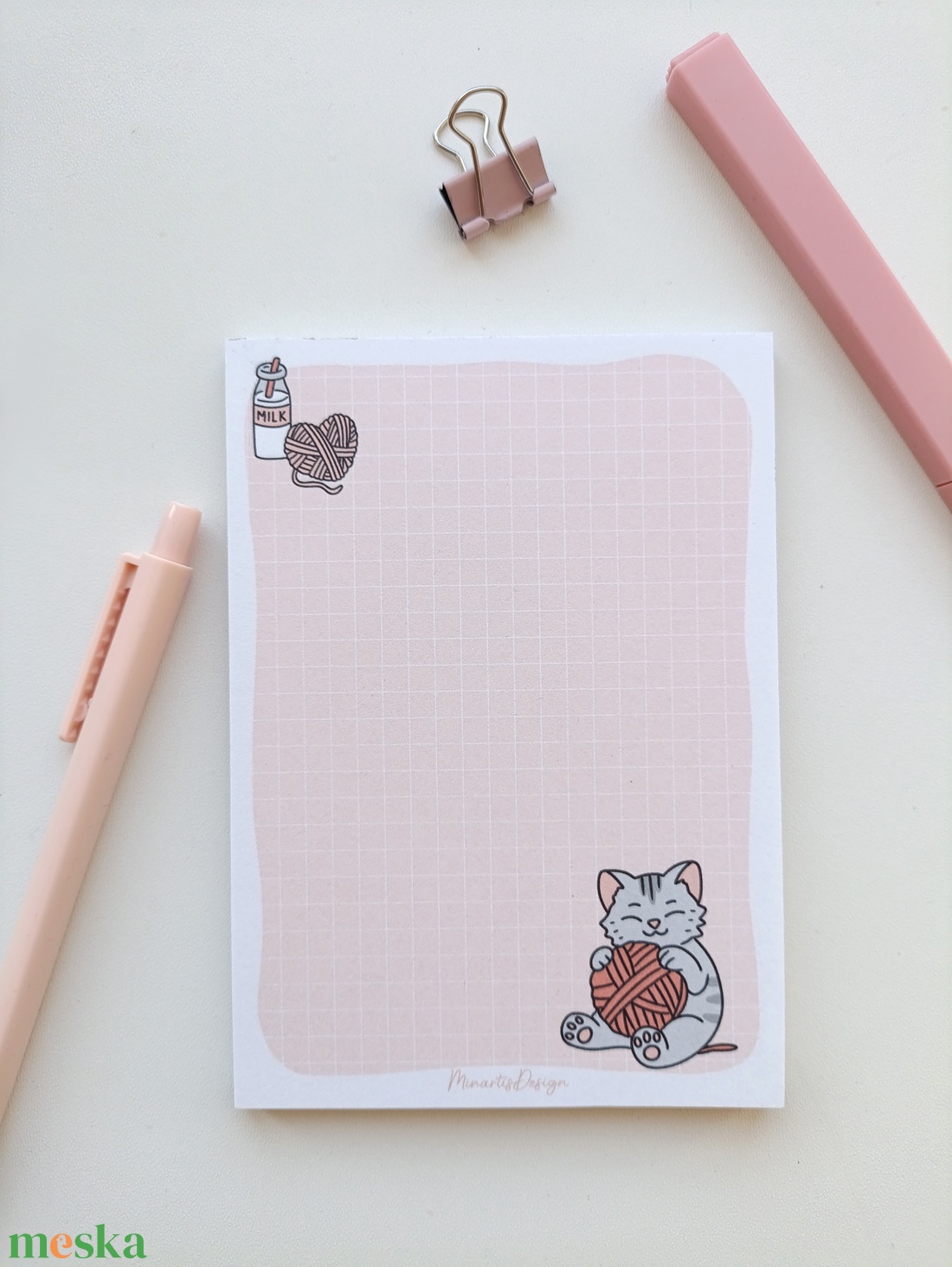 Aranyos cicás jegyzettömb - A6 - otthon & életmód - papír, írószer - jegyzetfüzet & napló - Meska.hu