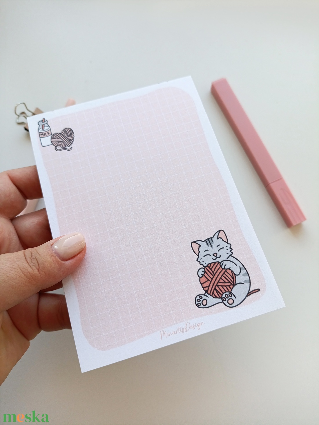 Aranyos cicás jegyzettömb - A6 - otthon & életmód - papír, írószer - jegyzetfüzet & napló - Meska.hu