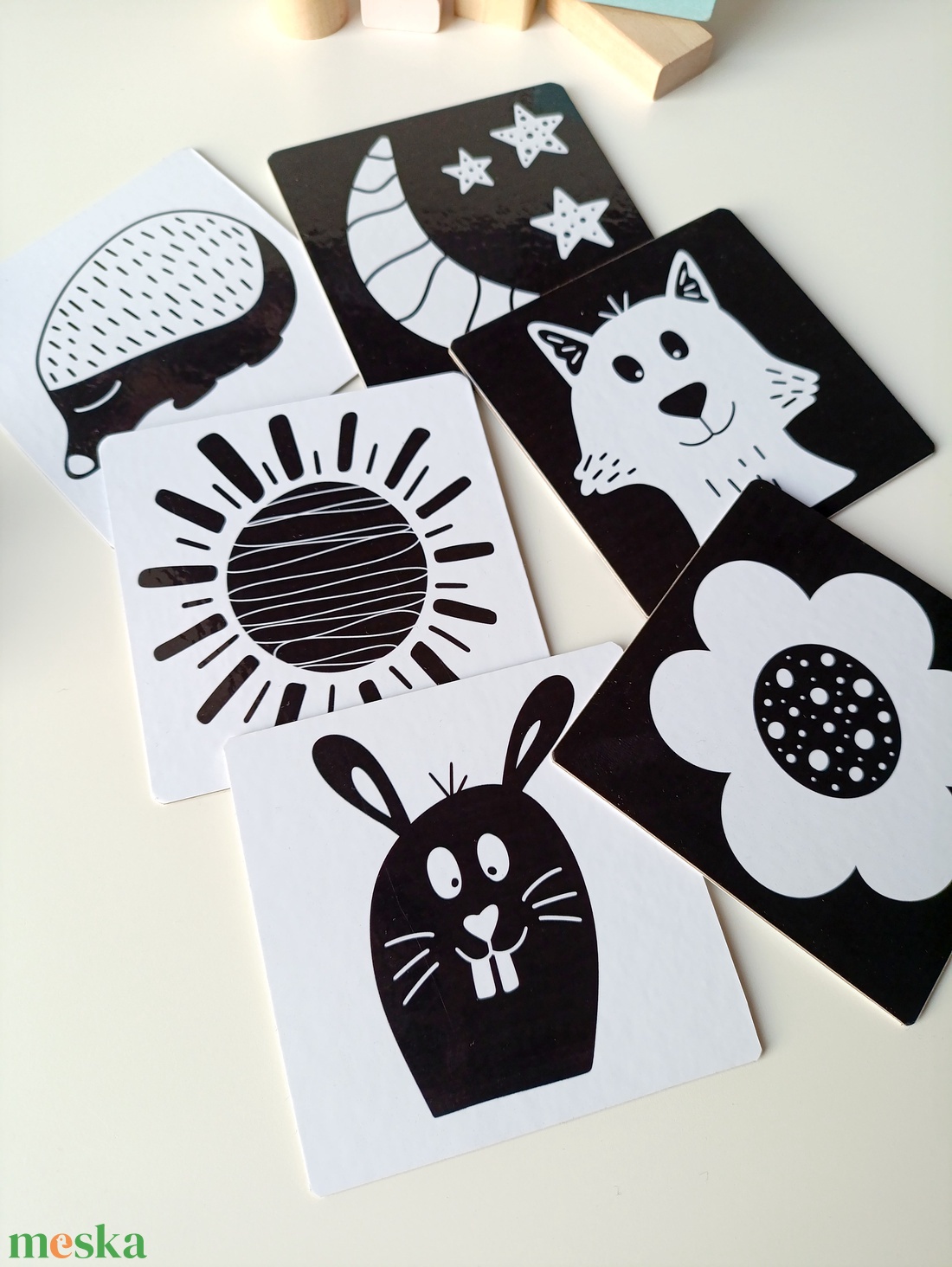 Kontrasztkártyák babáknak - állatos, természet mintákkal - játék & sport - babalátogató ajándékcsomag - Meska.hu